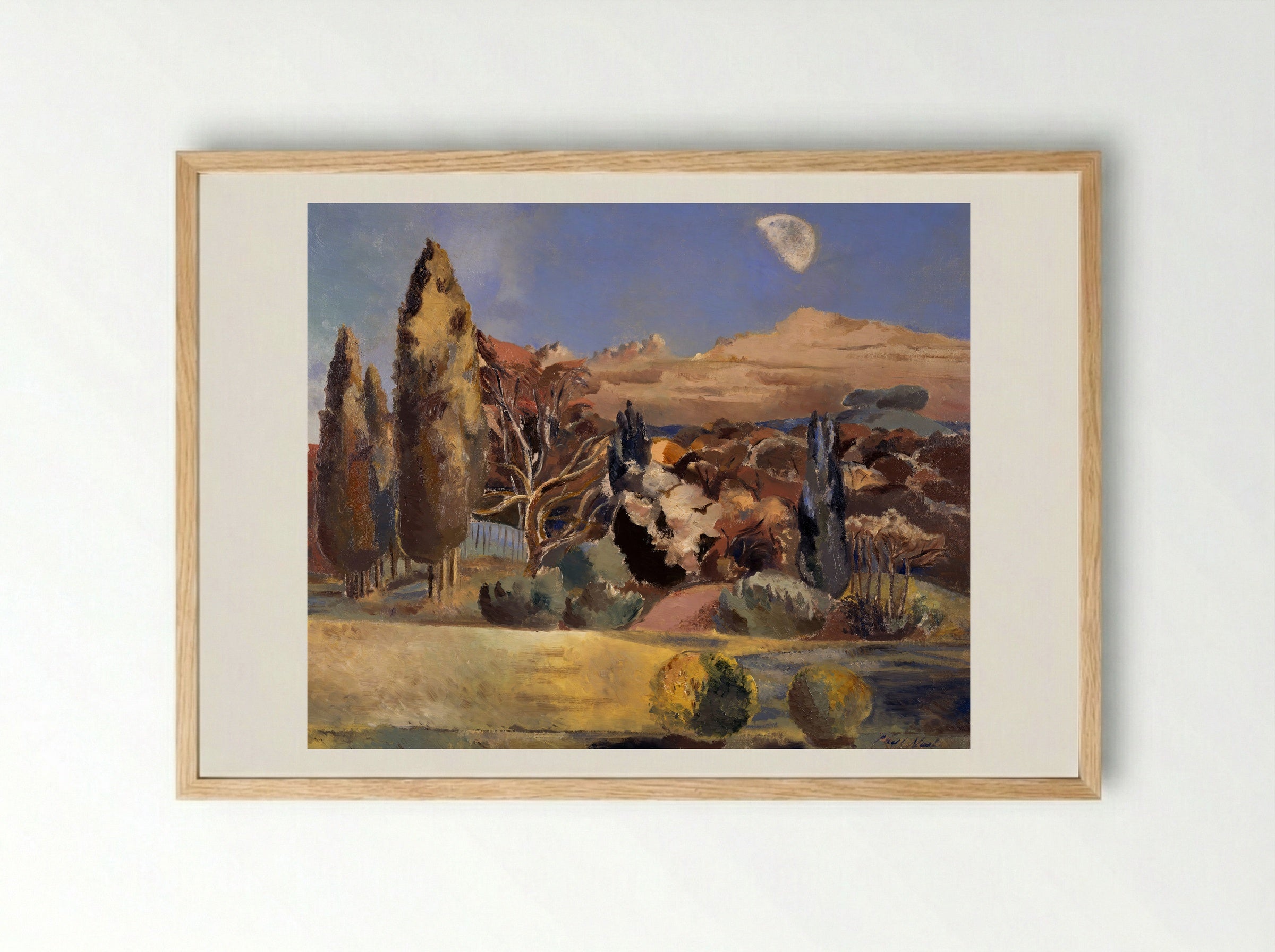 Landscape of the Moon's First Quarter - Paul Nash - Framed Print Wood