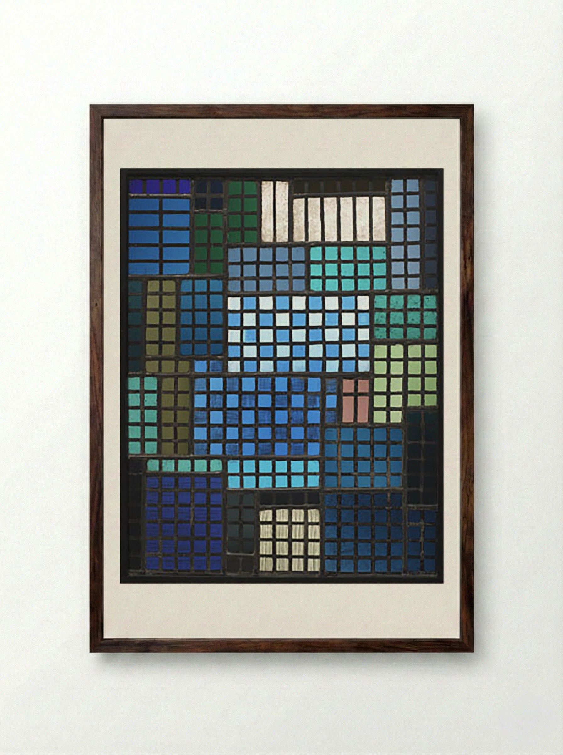Park (Abstract Mosaic) - Fine Art Print - Framed Print Dark Wood