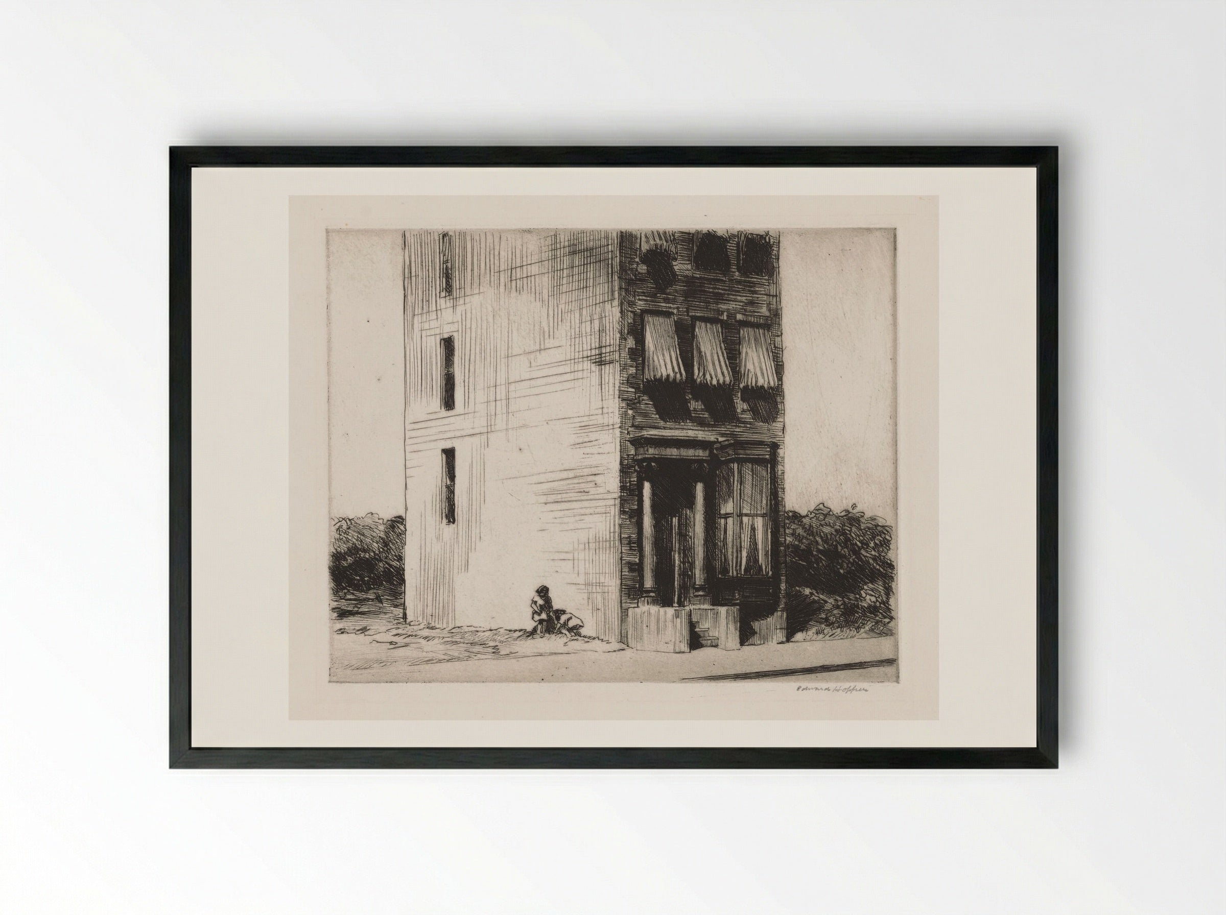 The Lonely House - Edward Hopper - Framed Print Black