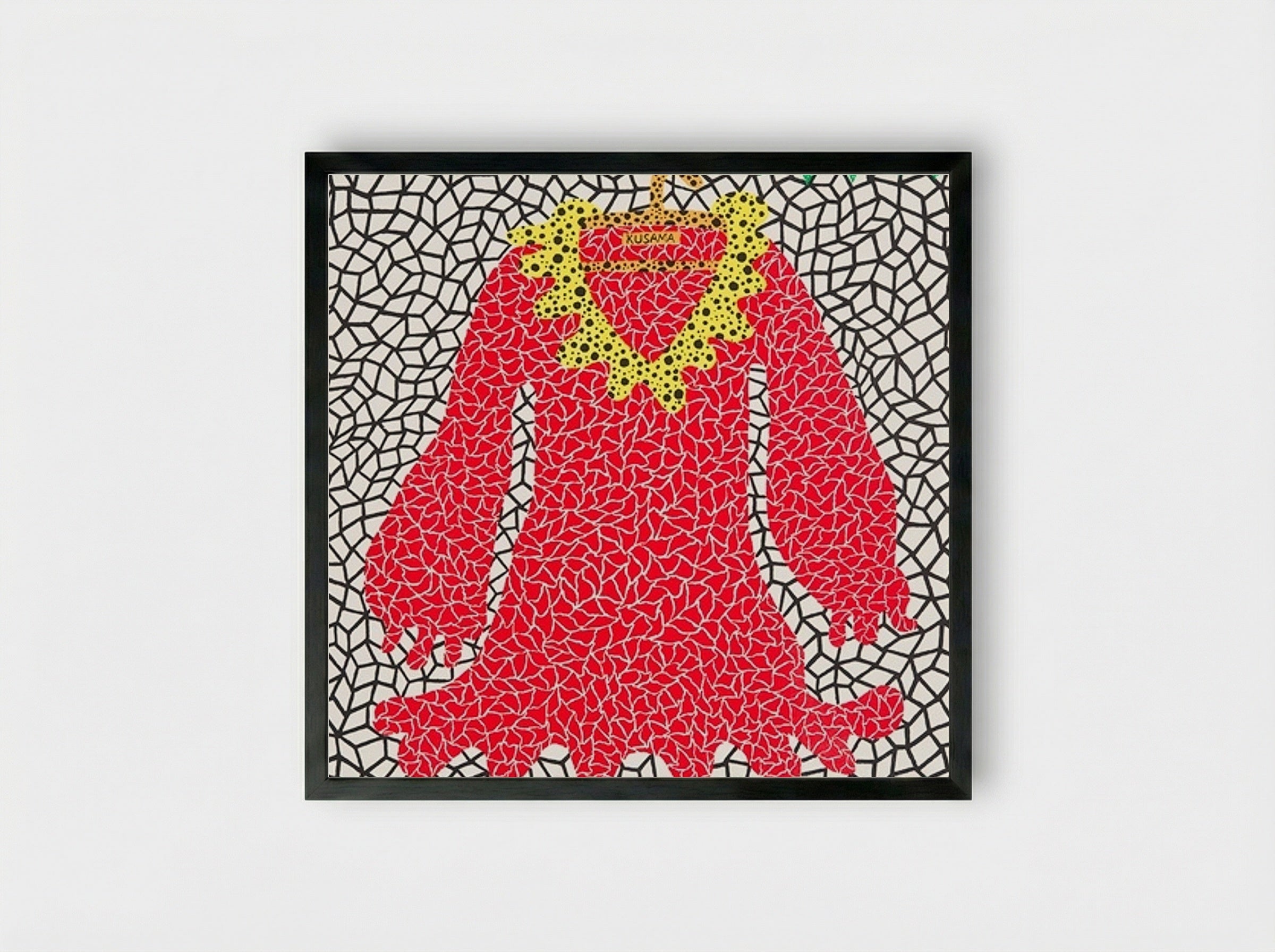 Dress - Yayoi Kusama - Framed Print Black