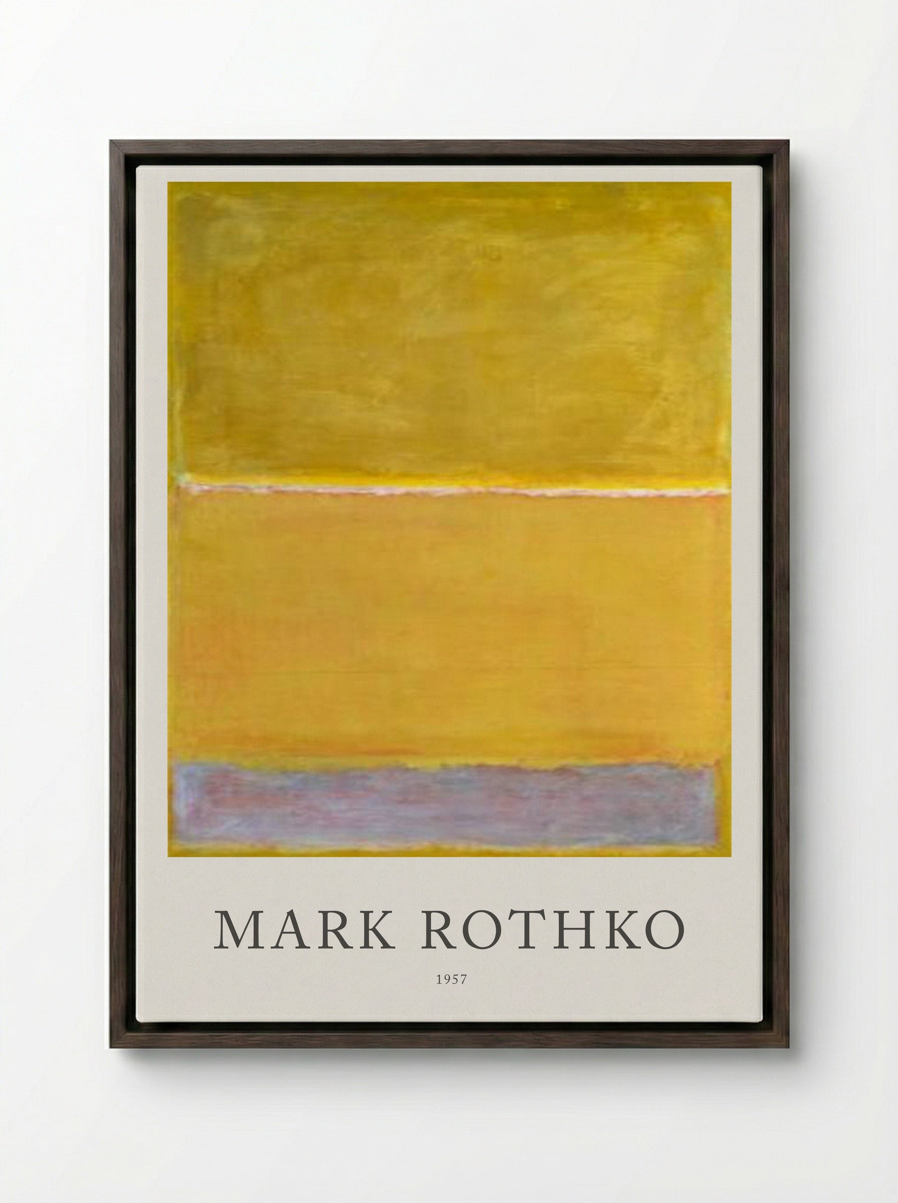 Untitled (Yellow, Pink, and Lavender) - Mark Rothko - Framed Canvas Dark Wood