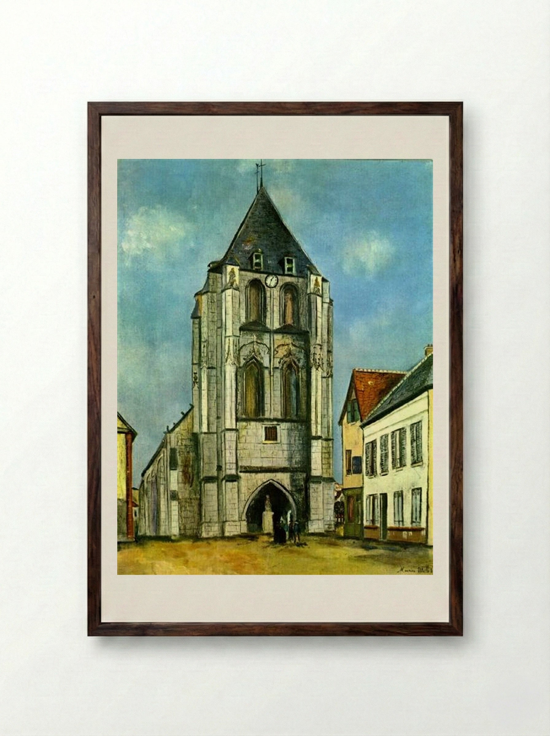 Church in Provence - Maurice Utrillo - Framed Print Dark Wood