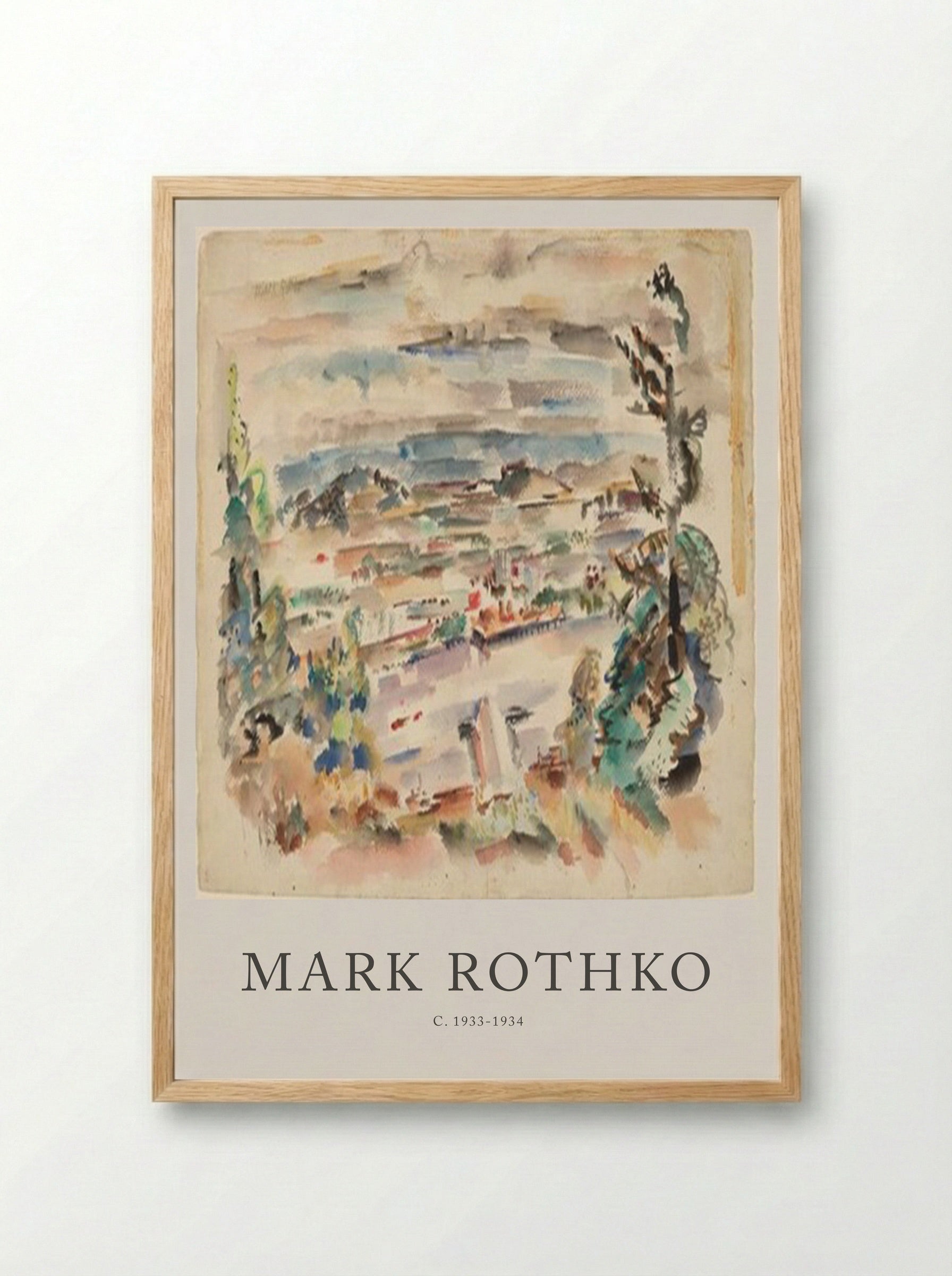 Untitled (Coastal Landscape, Watercolour) - Mark Rothko - Framed Print Wood