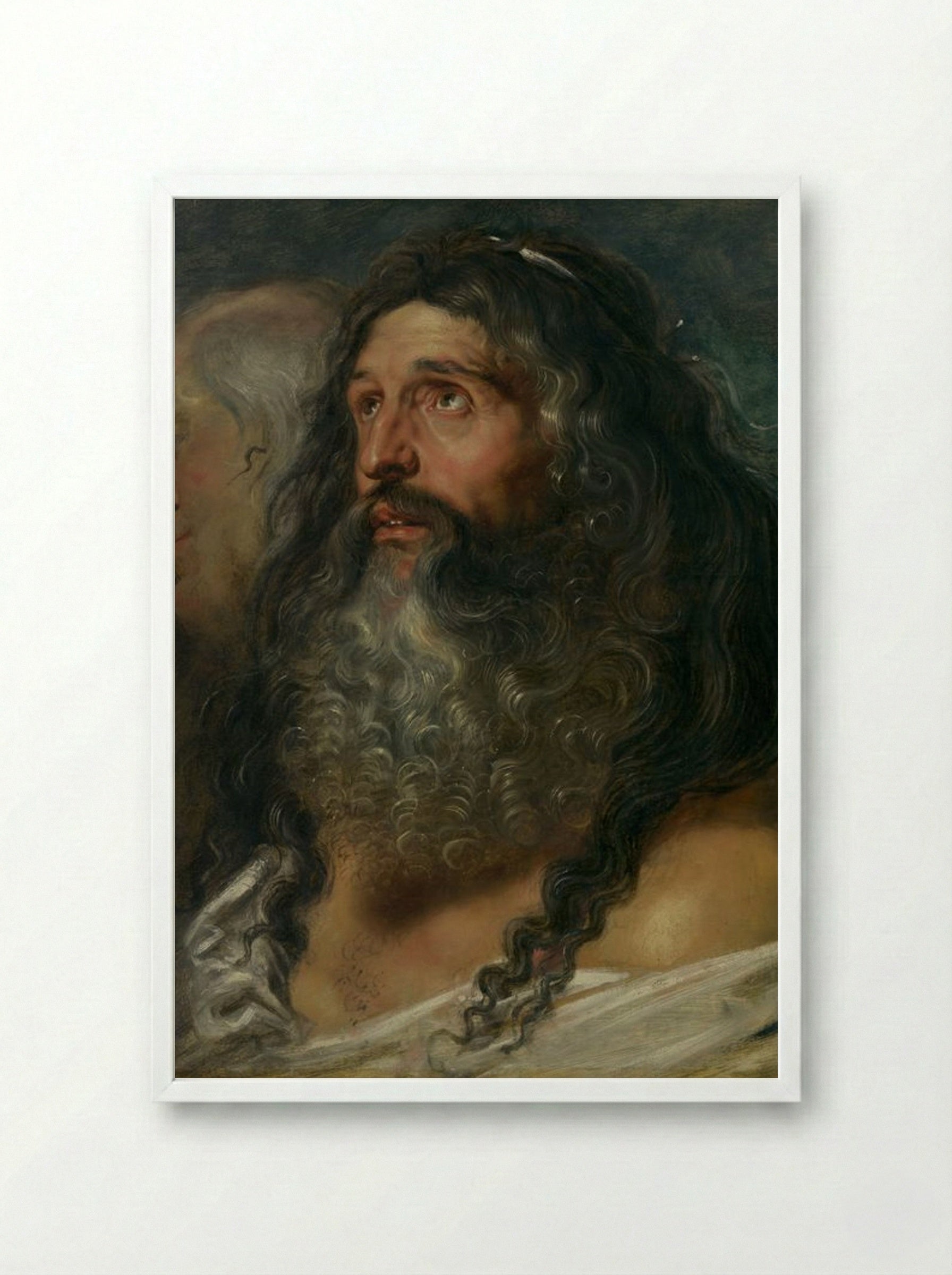 Study of Two Heads - Peter Paul Rubens - Framed Print White