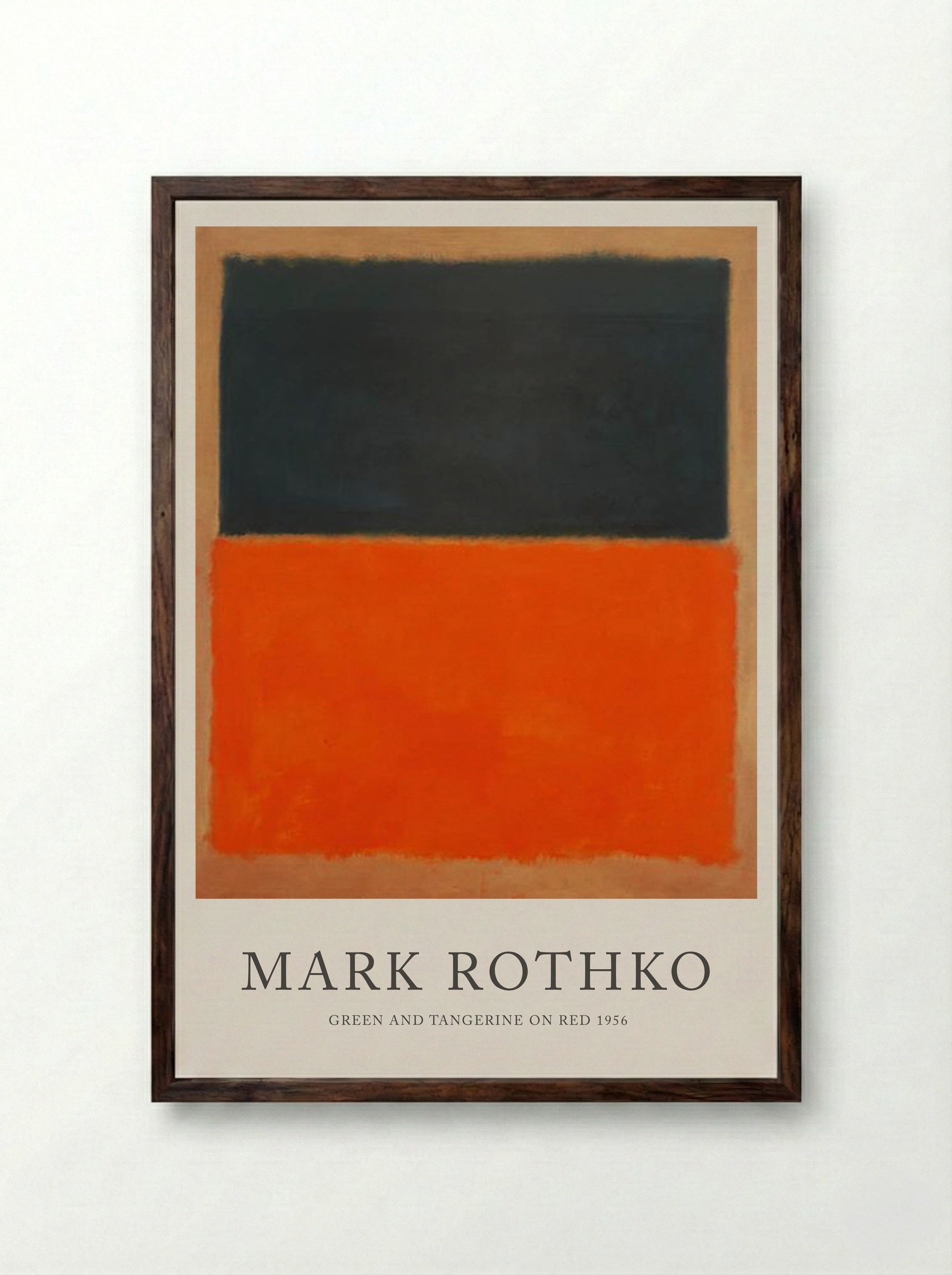 Green and Tangerine on Red - Mark Rothko - Framed Print Dark Wood