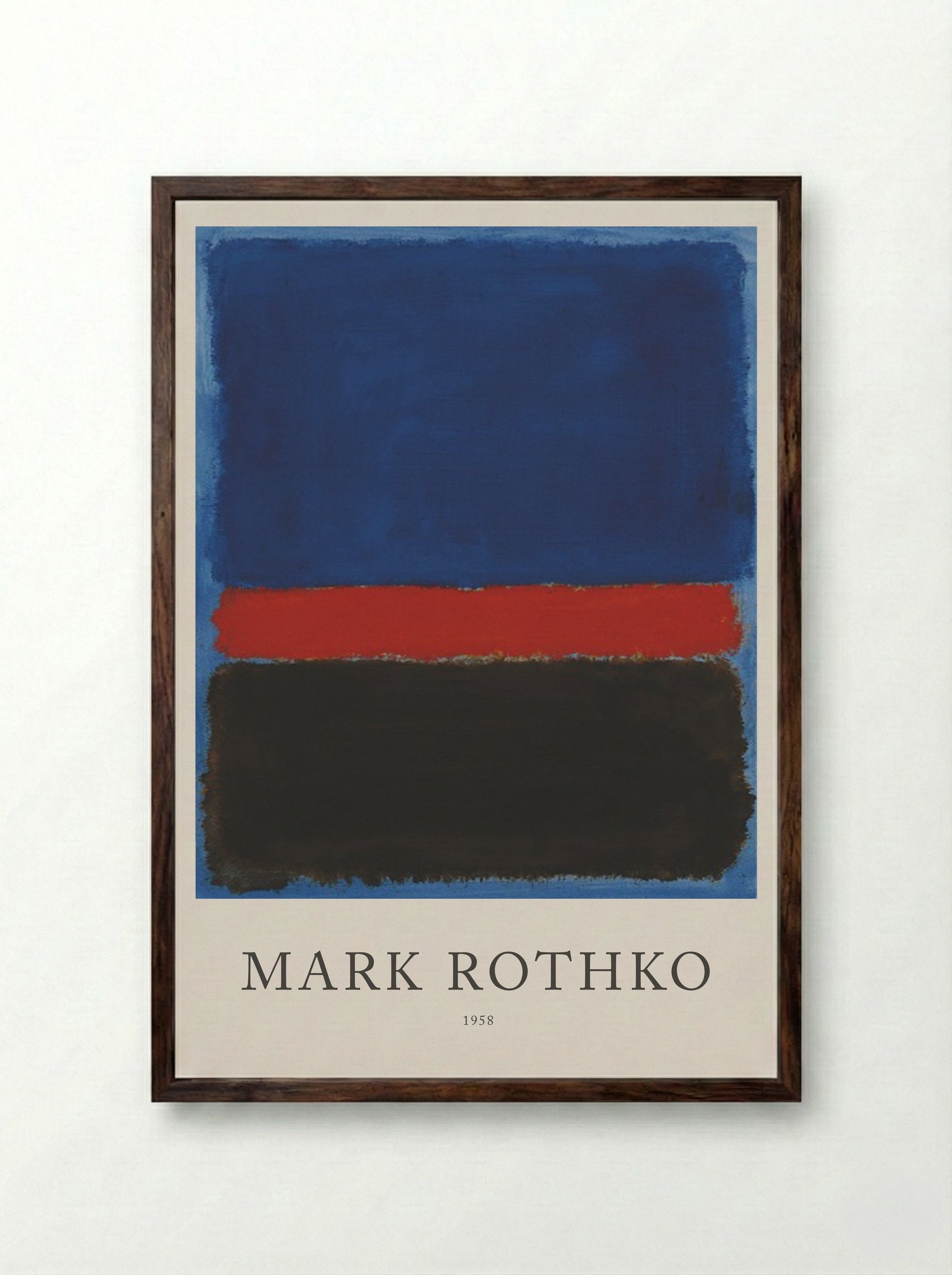 Untitled (Blue, Red, Black) - Mark Rothko - Framed Print Dark Wood