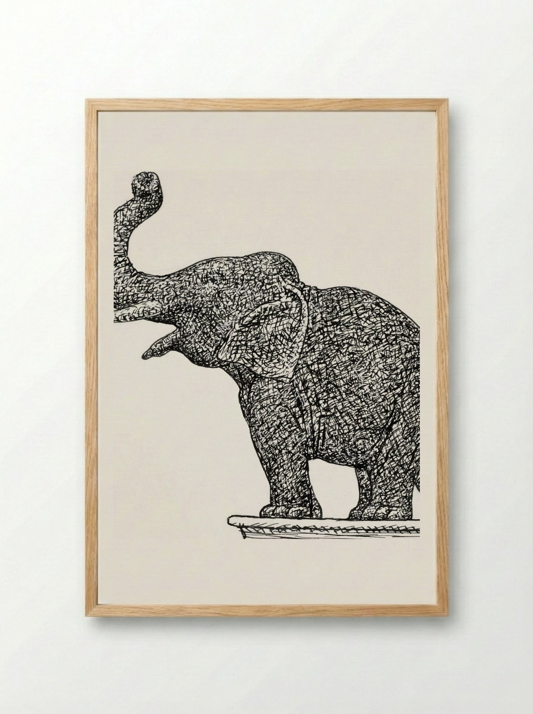 Elephant on a Book - Leo Gestel - Framed Print Wood
