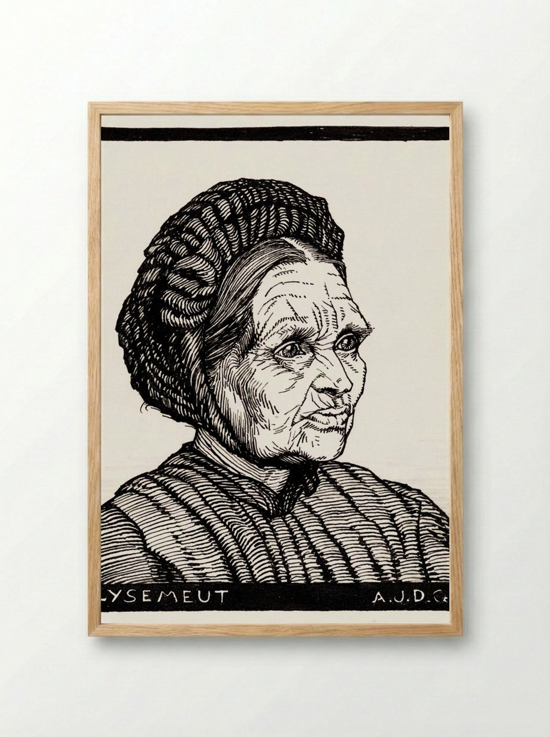 Portrait of Lysemeut, Laren Farmer's Wife - Julie de Graag - Framed Print Wood