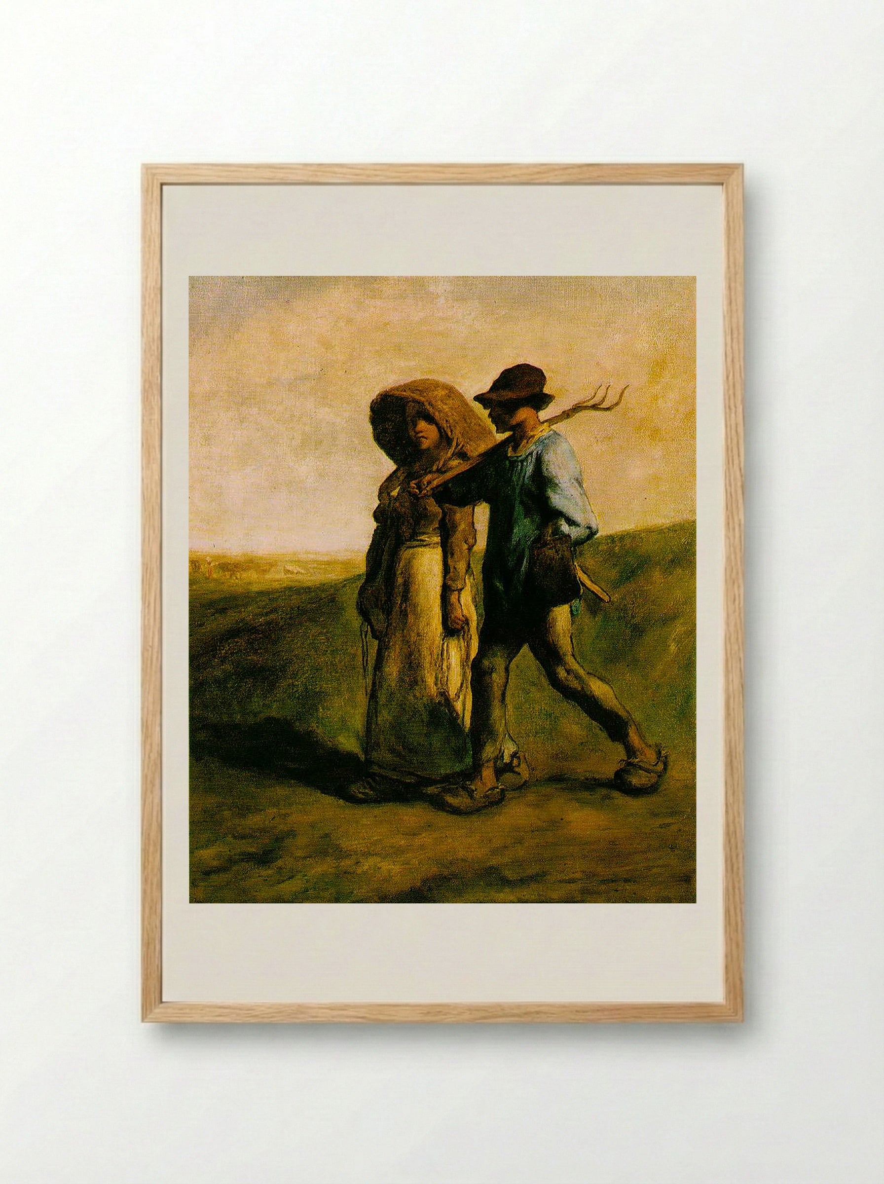Going to Work - Jean-François Millet - Framed Print Wood