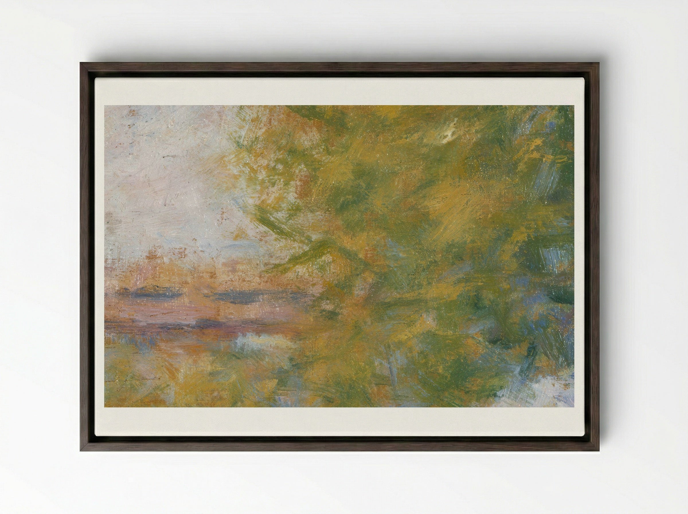 The Bridge at Bineau - Georges Seurat - Framed Canvas Dark Wood