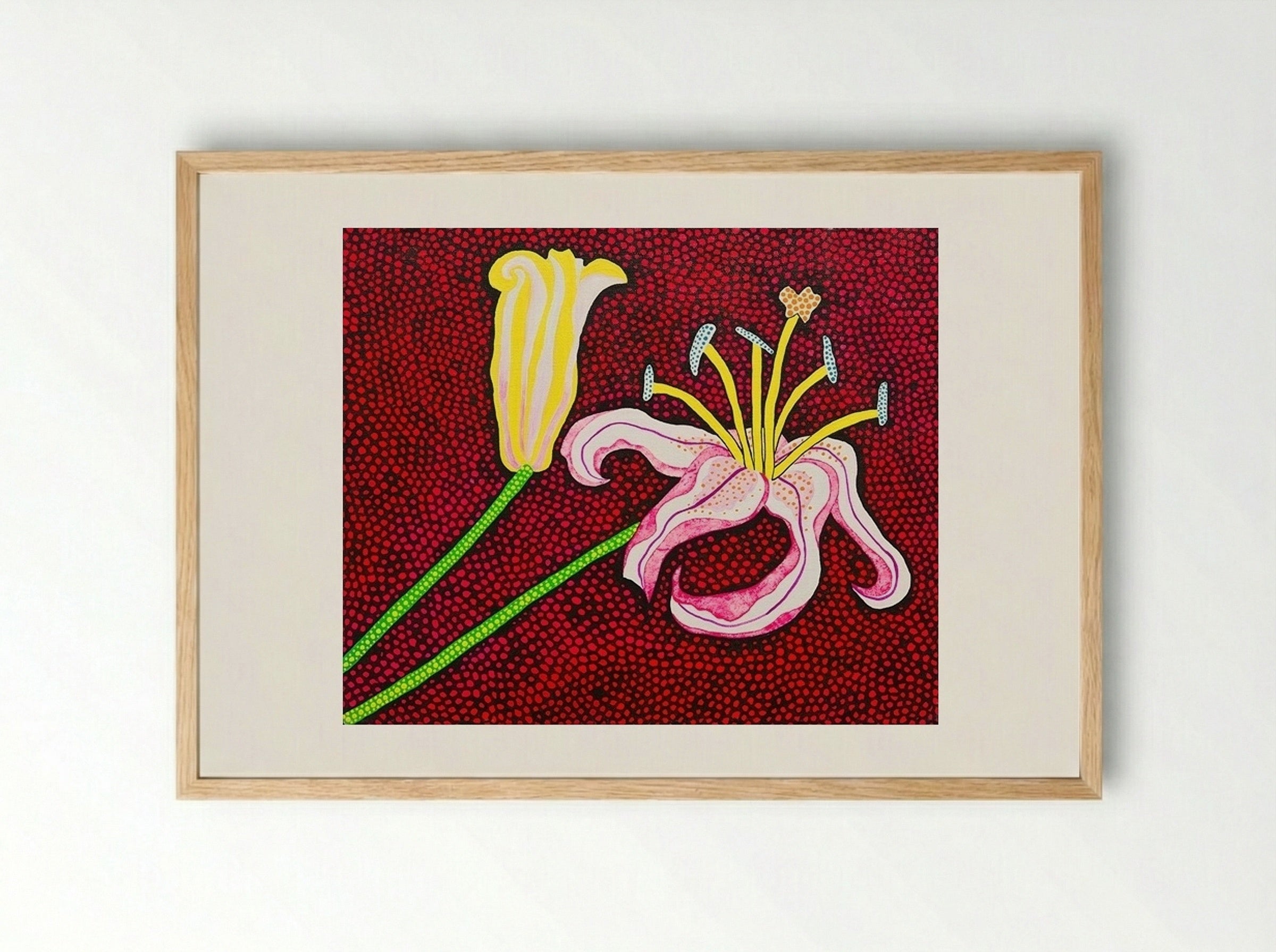 Ready to Blossom in the Morning - Yayoi Kusama - Framed Print Wood
