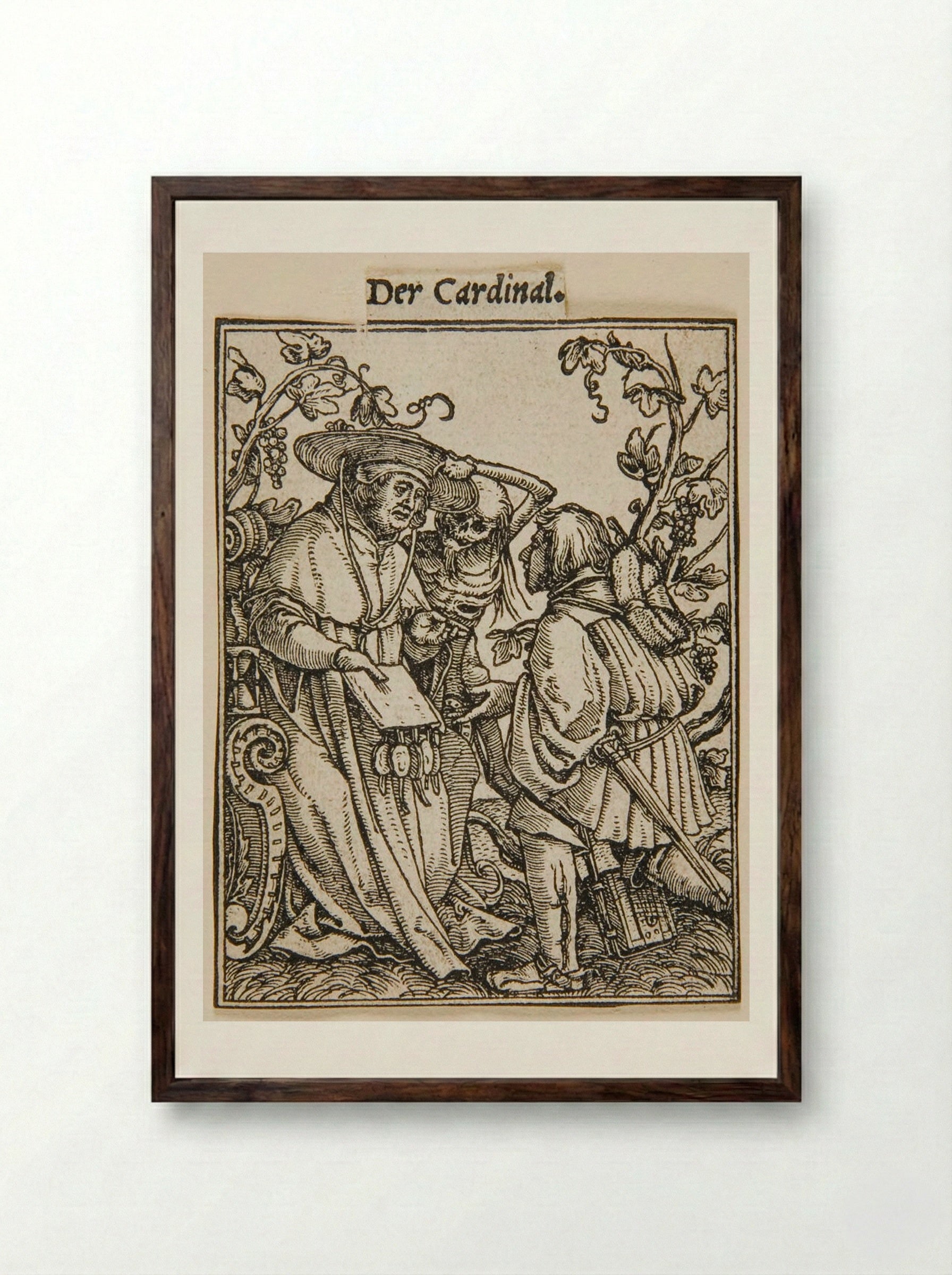 The Cardinal - Hans Holbein the Younger - Framed Print Dark Wood