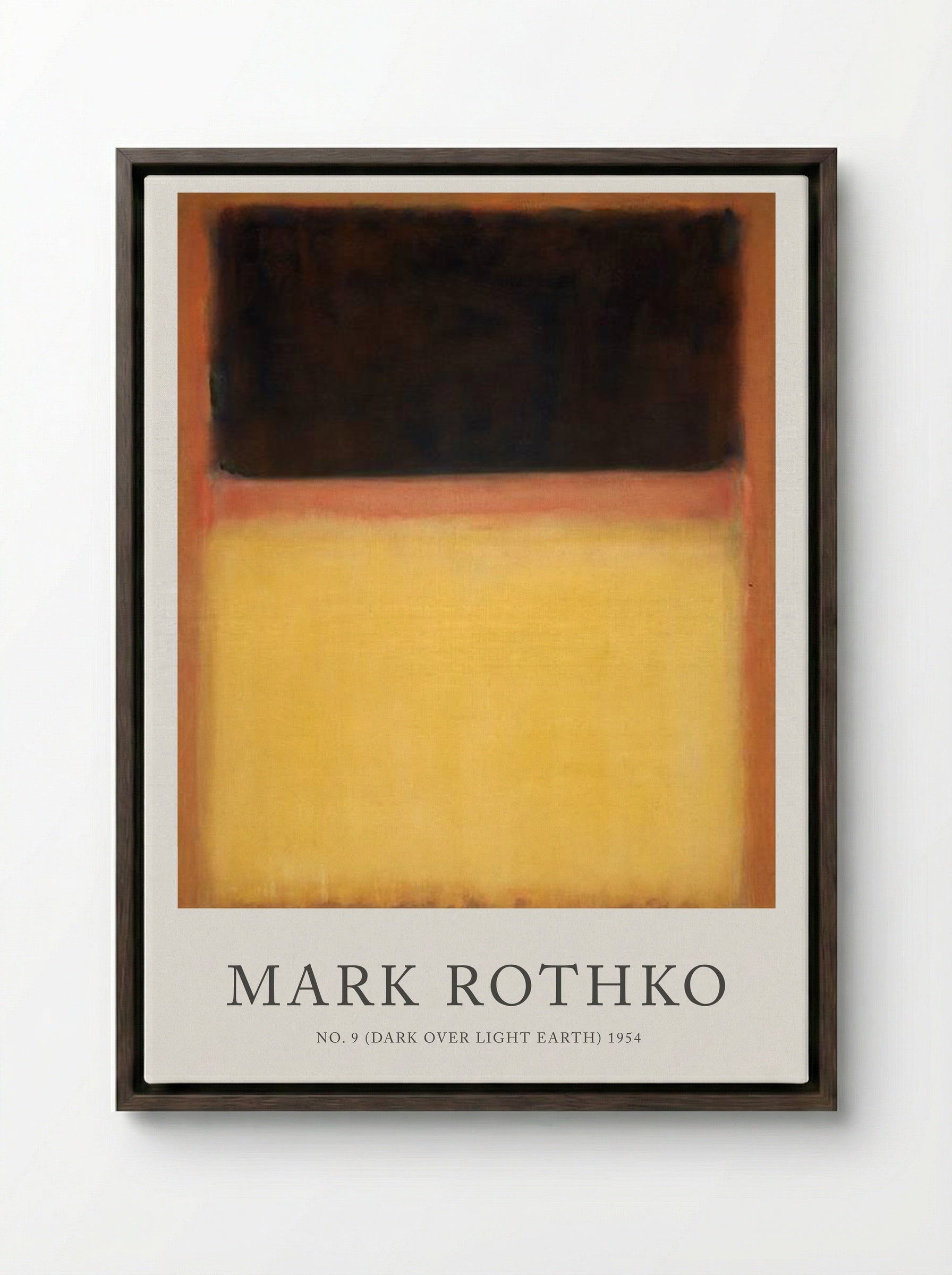 No. 9 (Dark Over Light Earth) - Mark Rothko - Framed Canvas Dark Wood