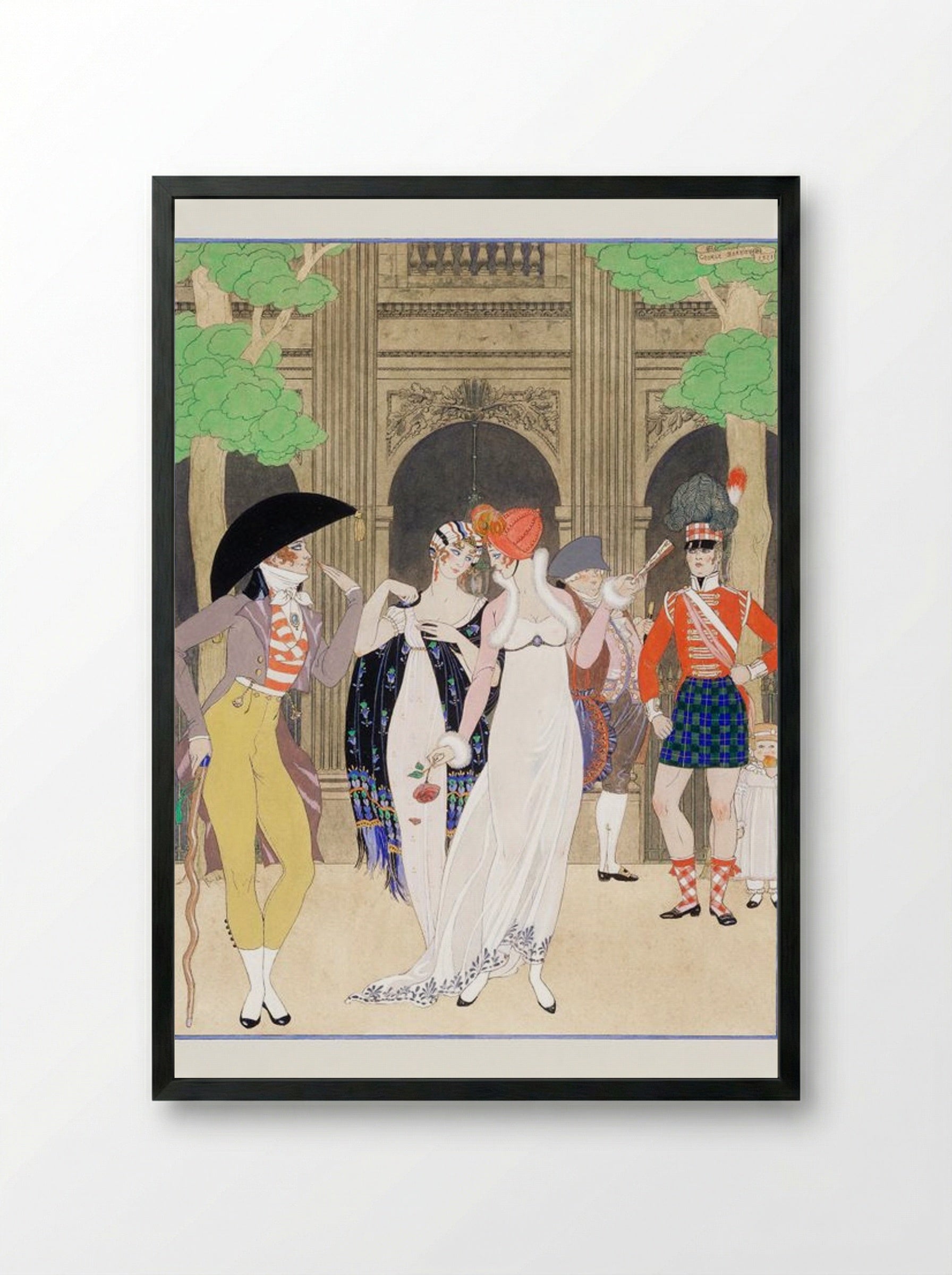 La Merveilleuse au Palais Royal - George Barbier - Framed Print Black