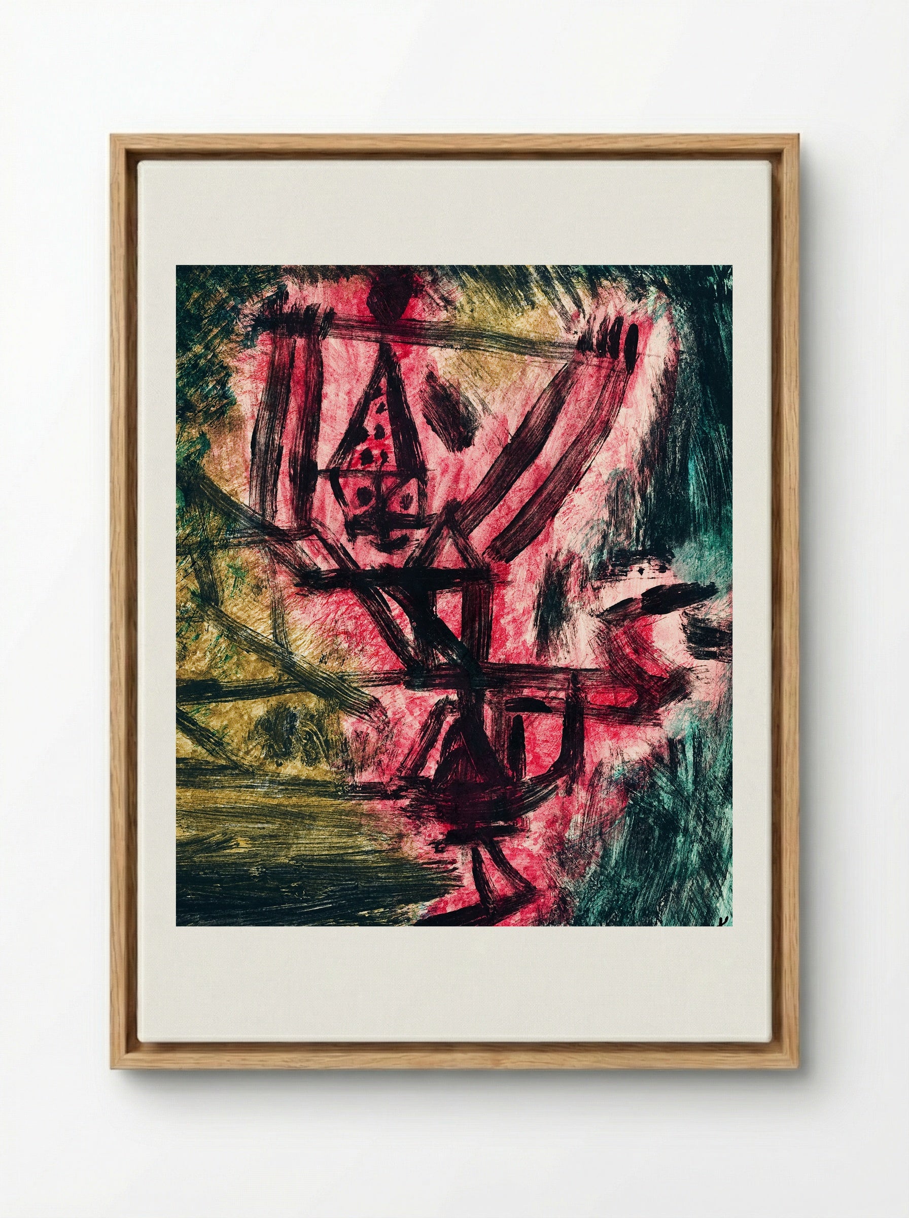 Feuer-Clown I (Fire Clown) - Paul Klee - Framed Canvas Wood