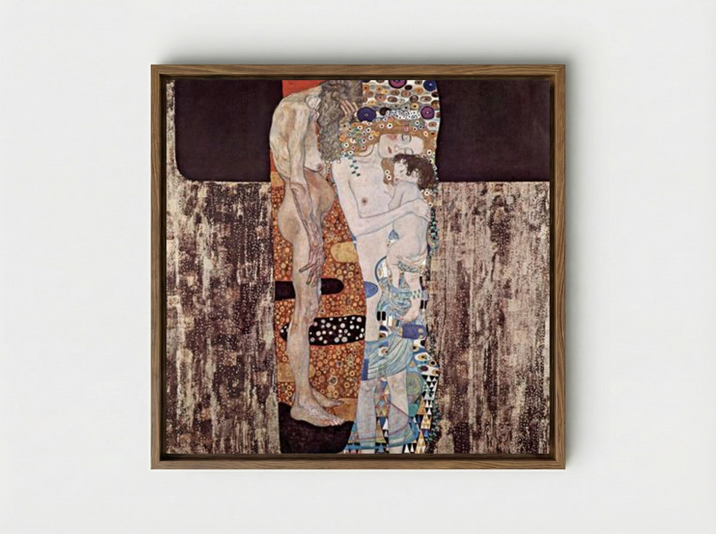 The Three Ages of Woman - Gustav Klimt - Framed Canvas Wood
