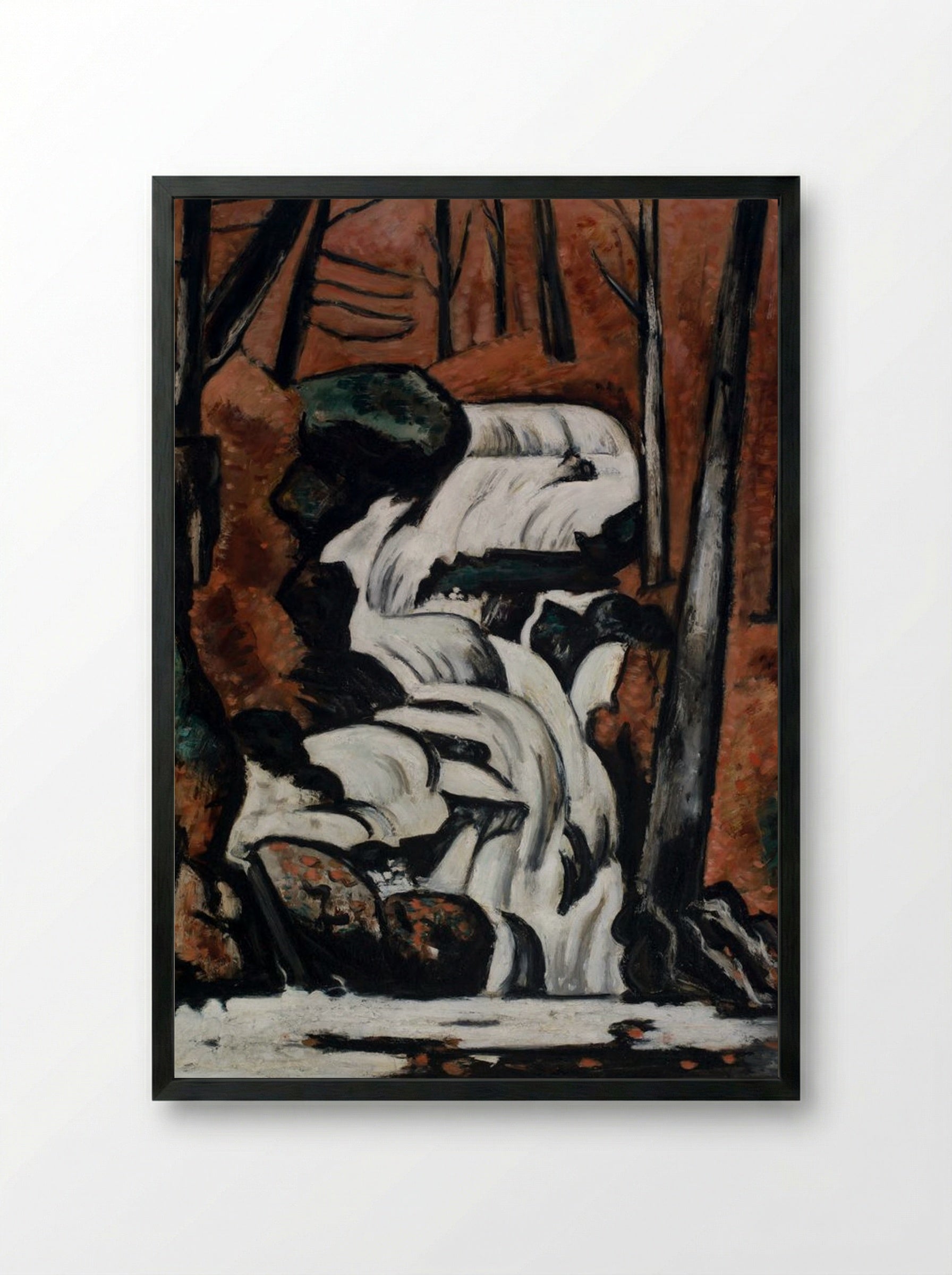 Smelt Brook Falls - Marsden Hartley - Framed Print Black
