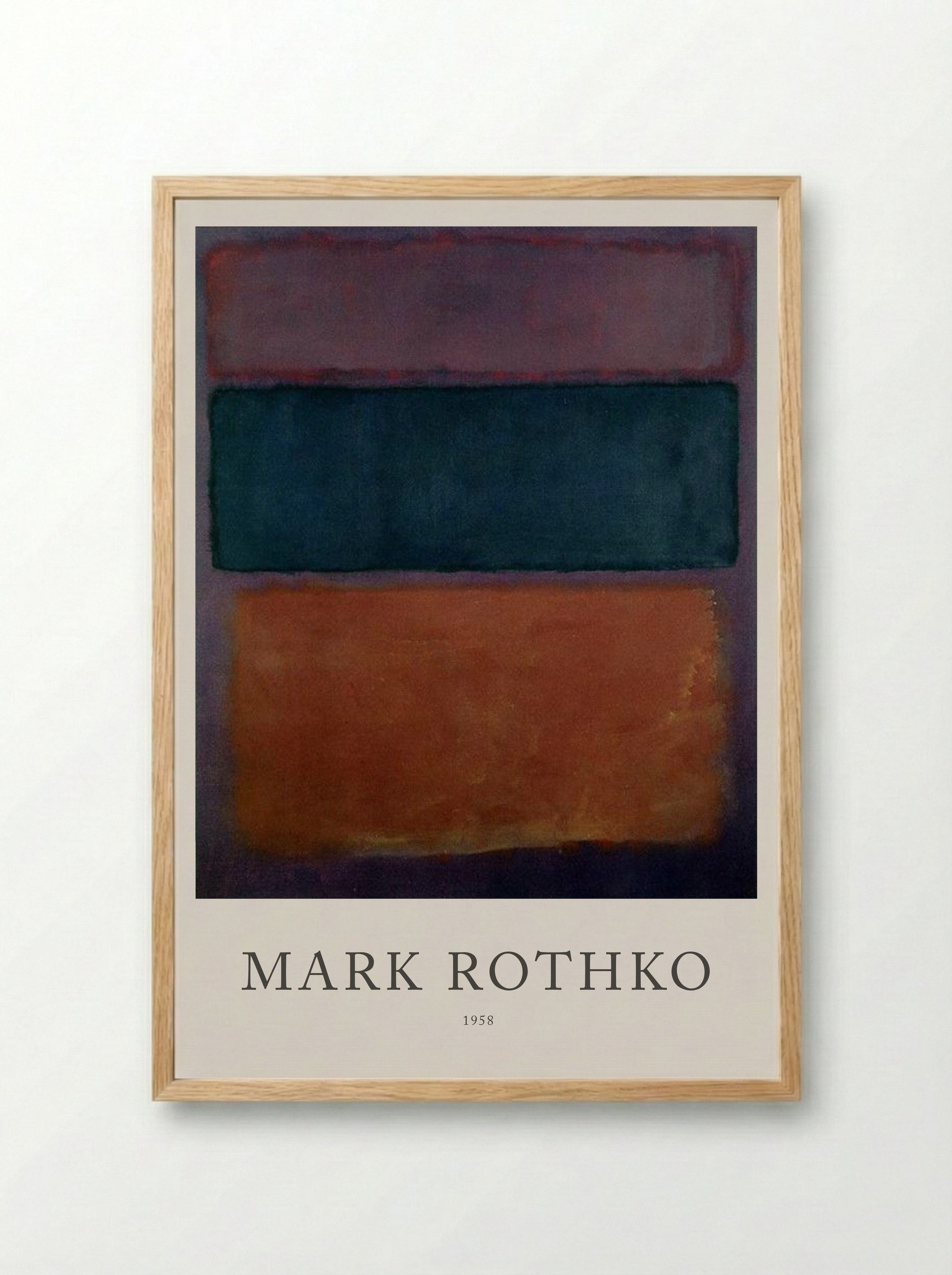 Untitled (Three Rectangles, 1958) - Mark Rothko - Framed Print Wood