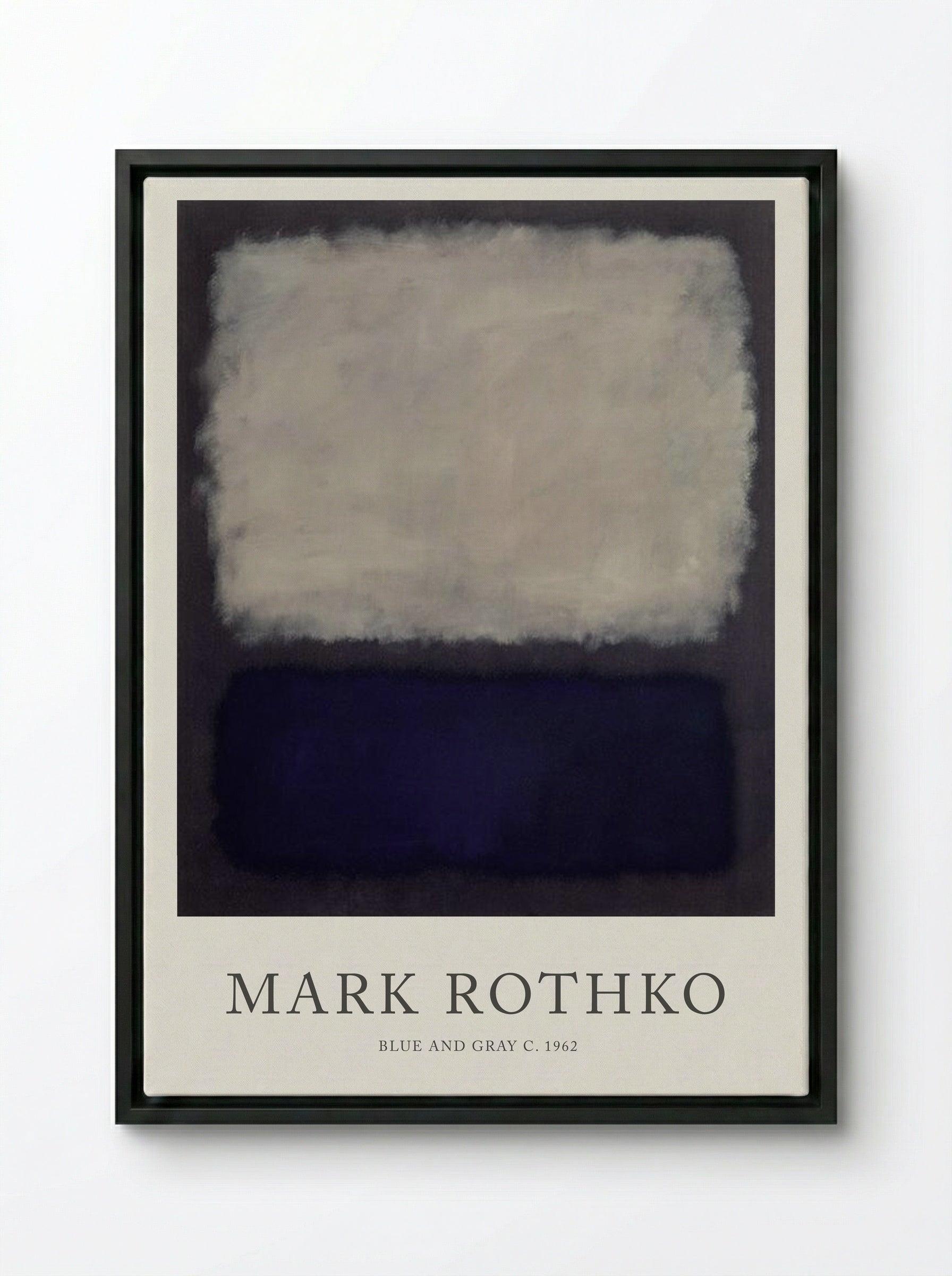Blue and Gray - Mark Rothko - Framed Canvas Black
