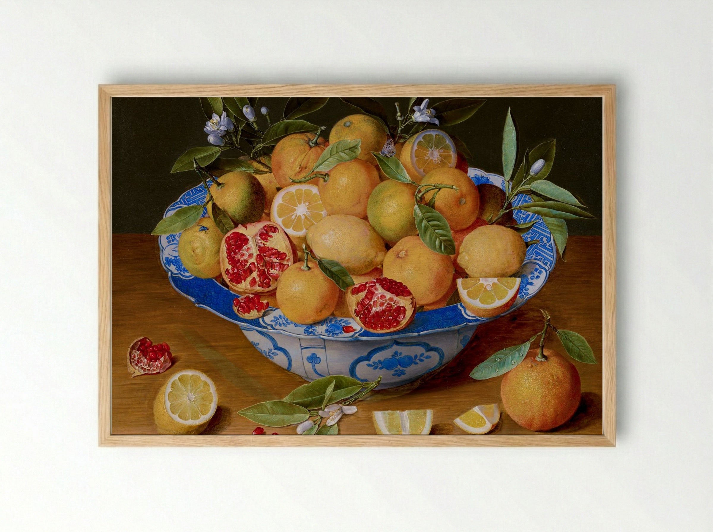 Still Life with Lemons, Oranges, and a Pomegranate - Jacob van Hulsdonck - Framed Print Wood