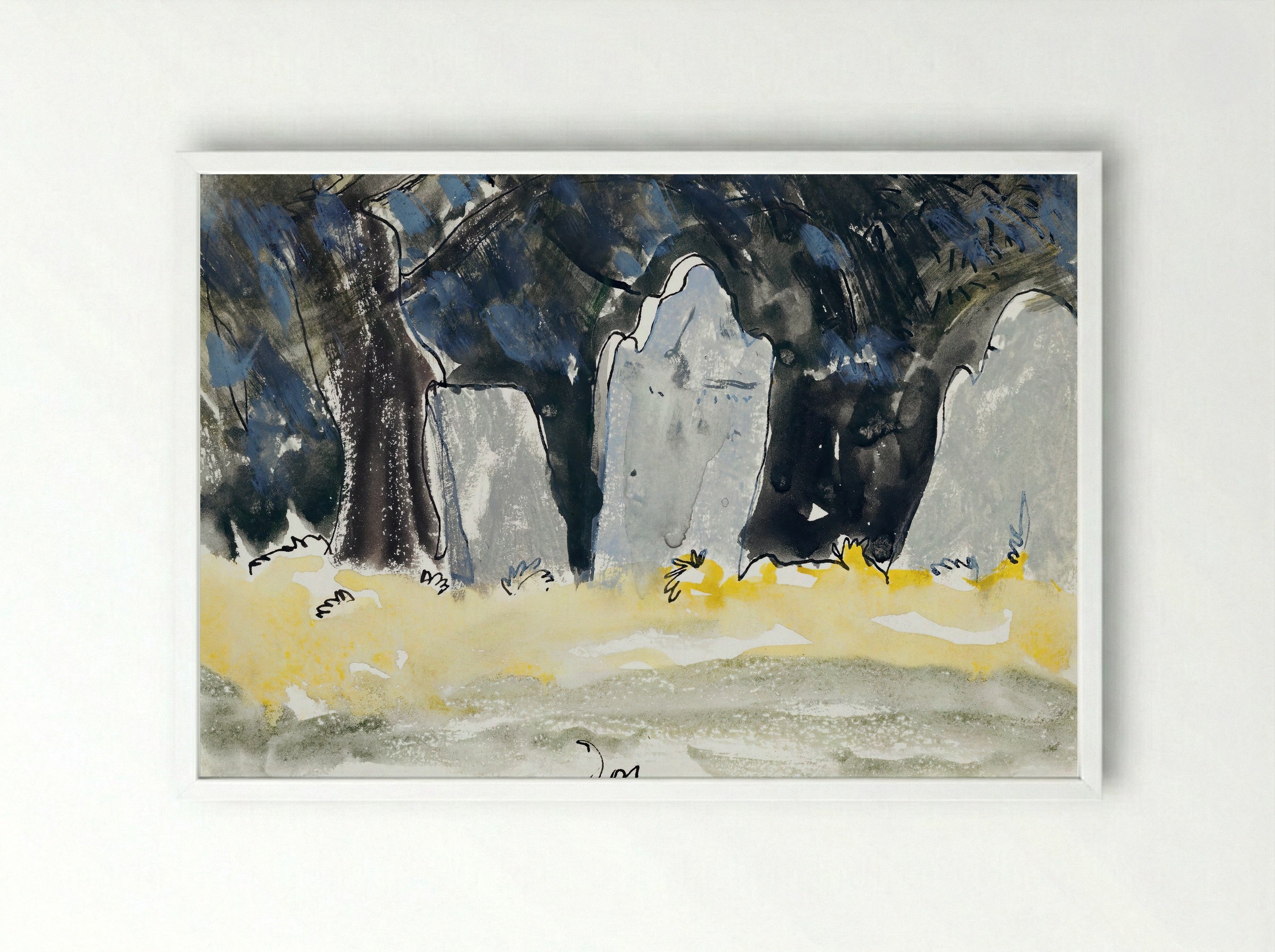 Old Tombstones - Arthur Dove - Framed Print White