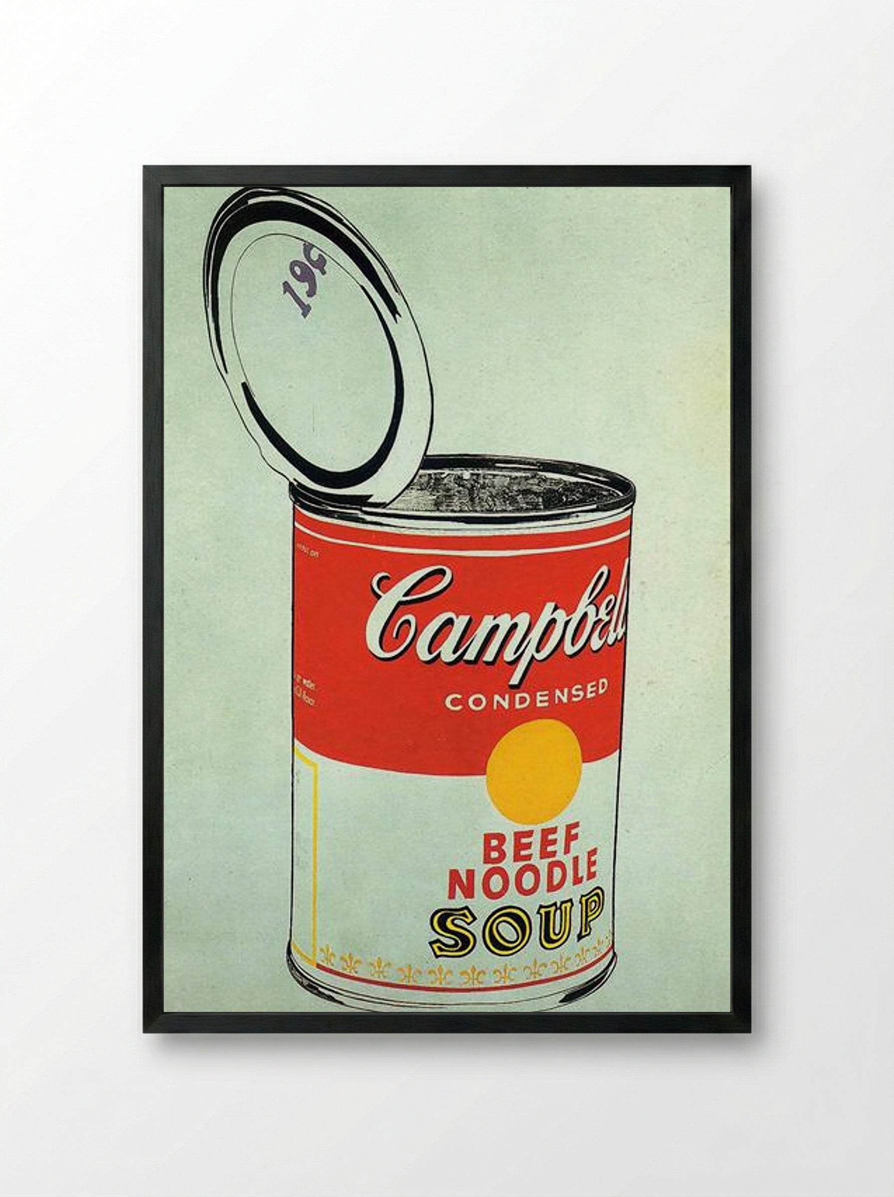 Big Campbell's Soup Can 19c (Beef Noodle) - Andy Warhol - Framed Print Black