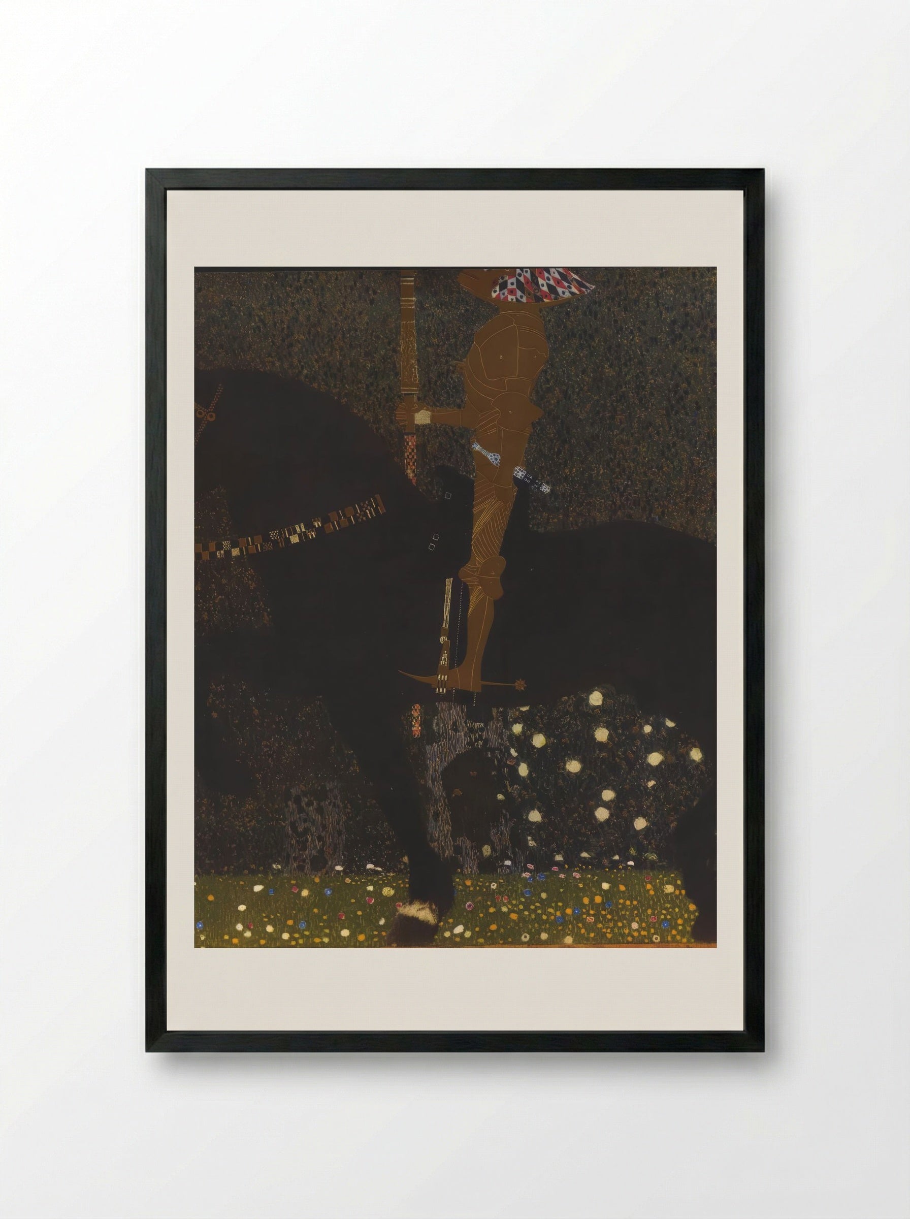 The Golden Knight - Gustav Klimt - Framed Print Black