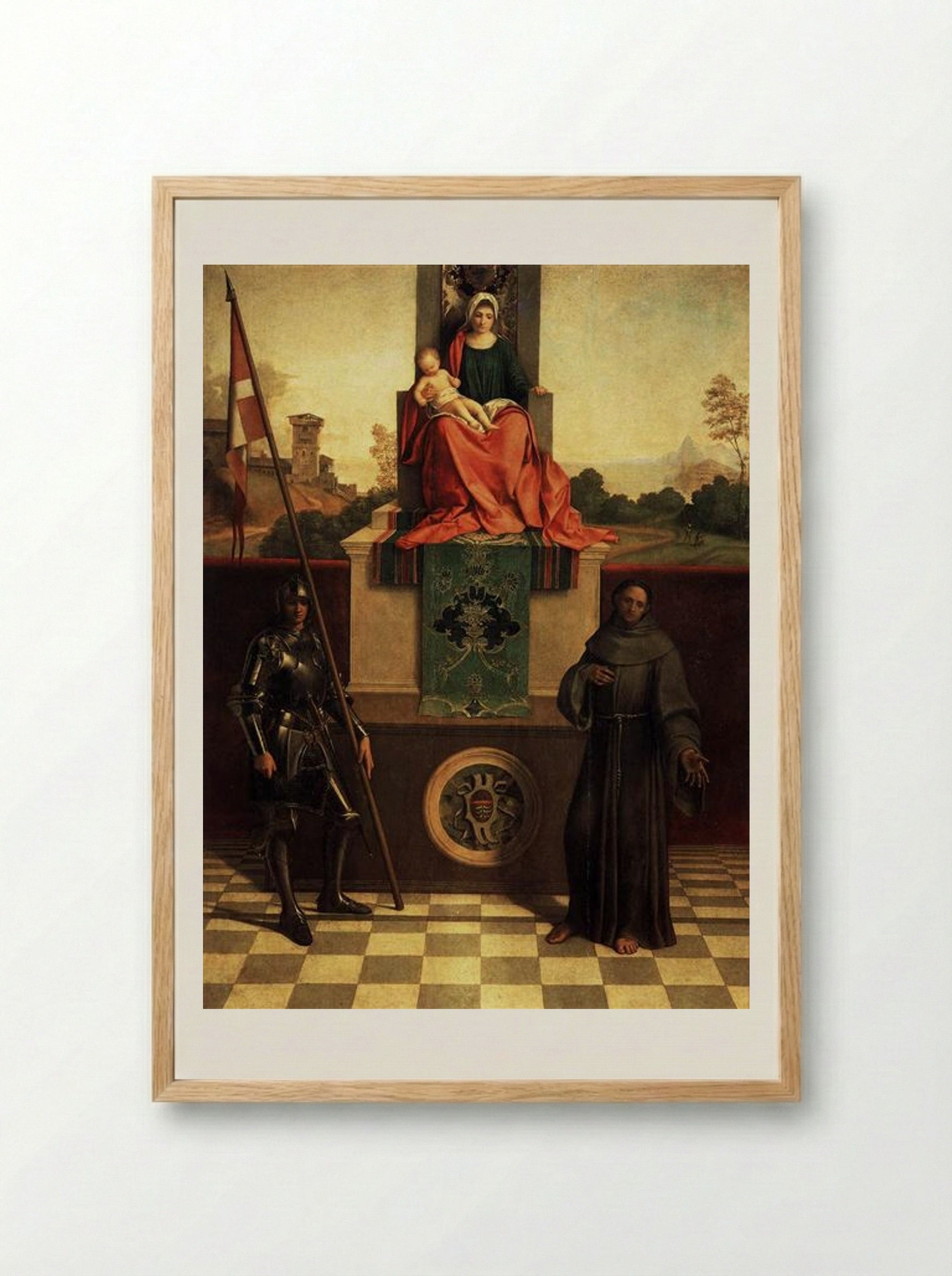 Madonna and Child with Saints Liberale and Francis (The Castelfranco Madonna) - Giorgione - Framed Print Wood