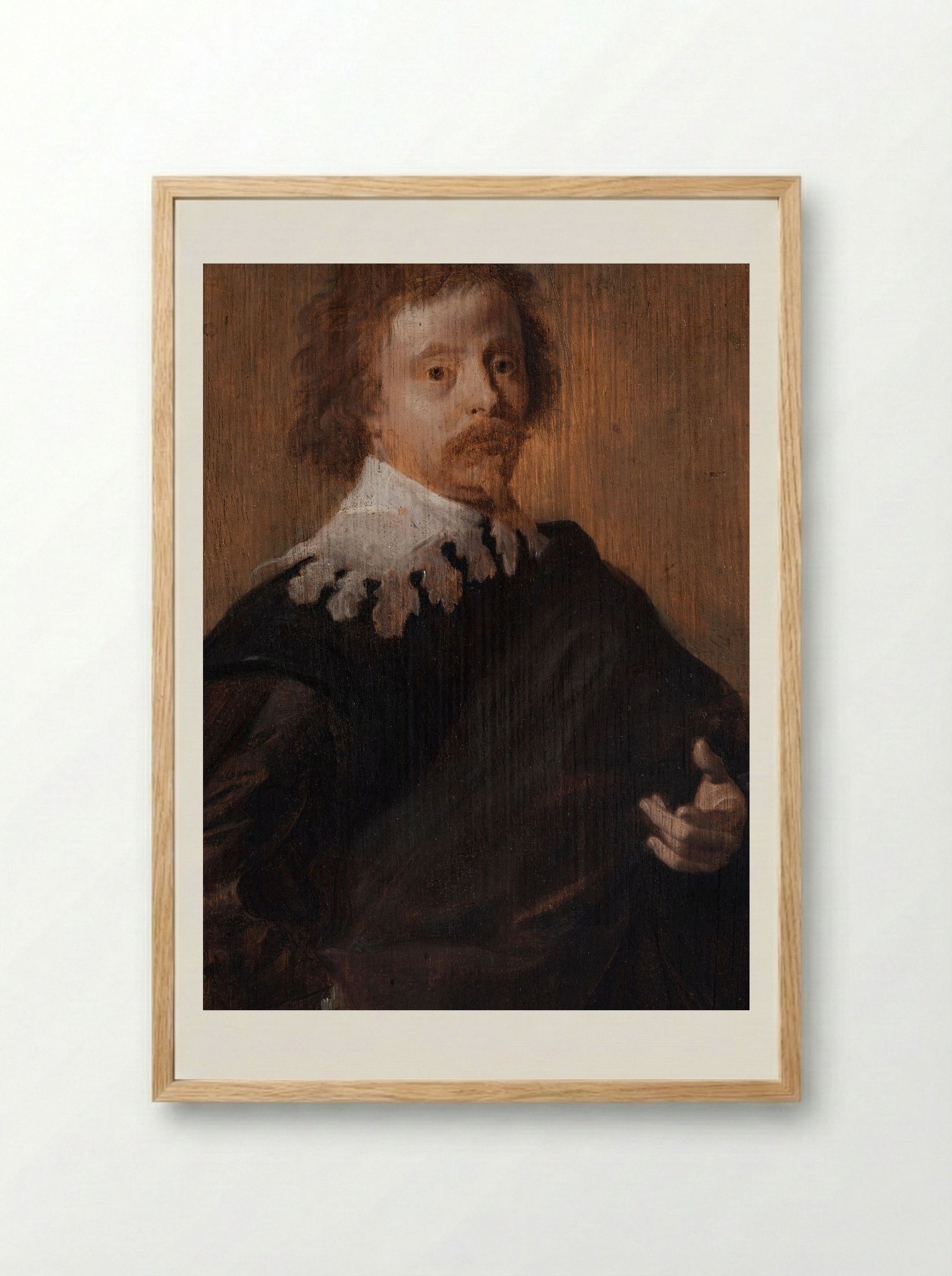 Portrait of Cornelis van Poelenburgh - Anthony van Dyck - Framed Print Wood