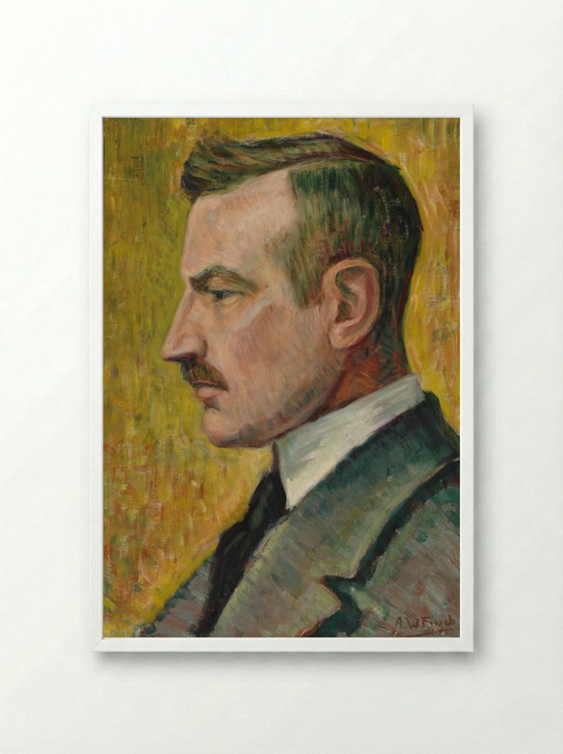 Portrait of Magnus Enckell - Alfred William Finch - Framed Print White