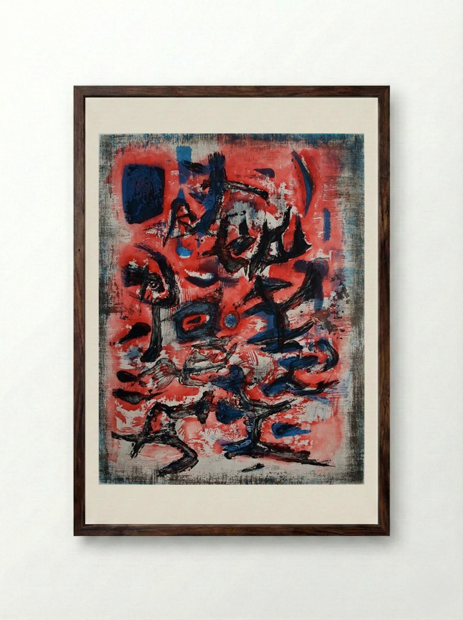 Signes en Mouvement - Zao Wou-Ki - Framed Print Dark Wood