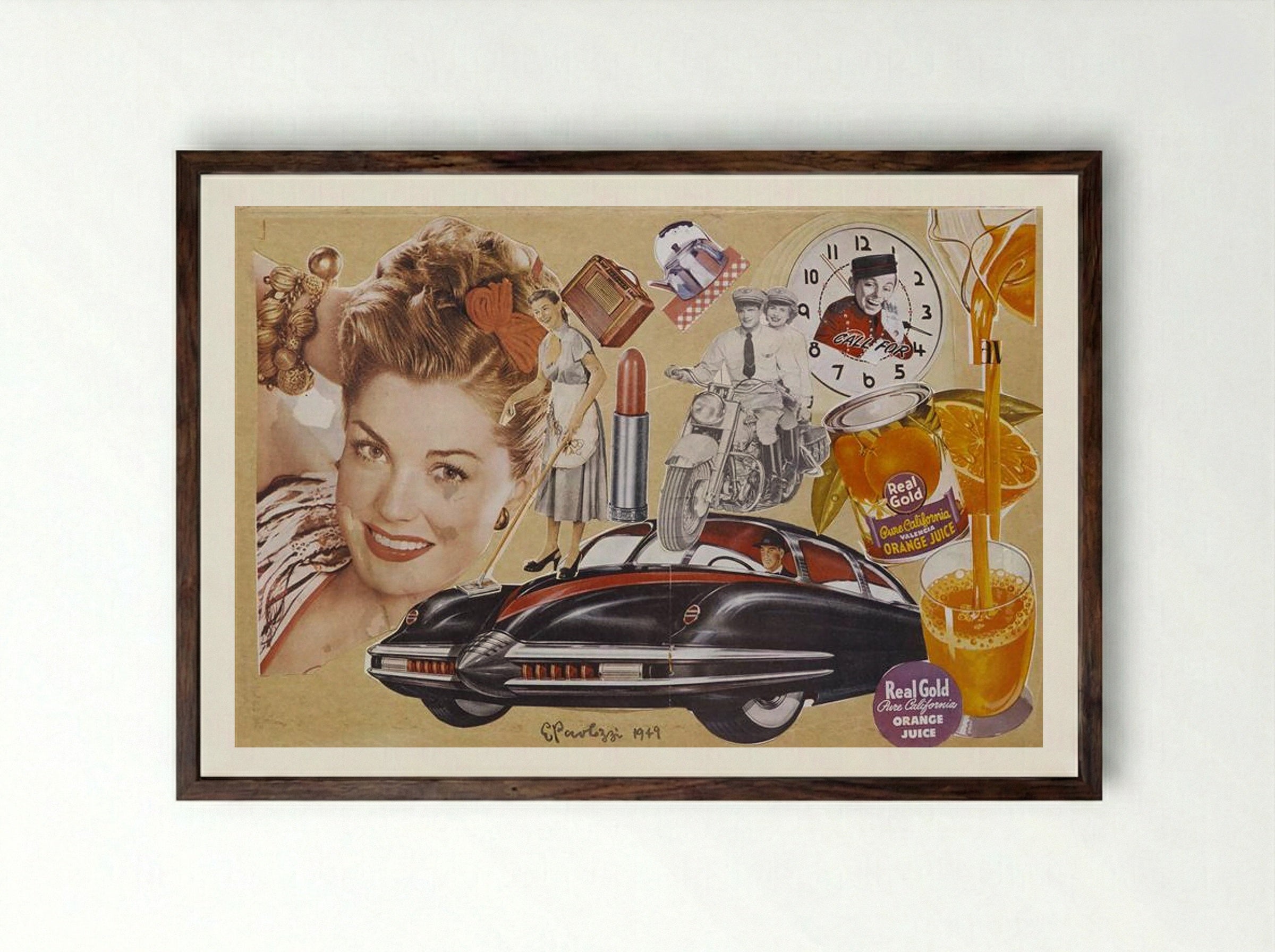 Real Gold - Eduardo Paolozzi - Framed Print Dark Wood
