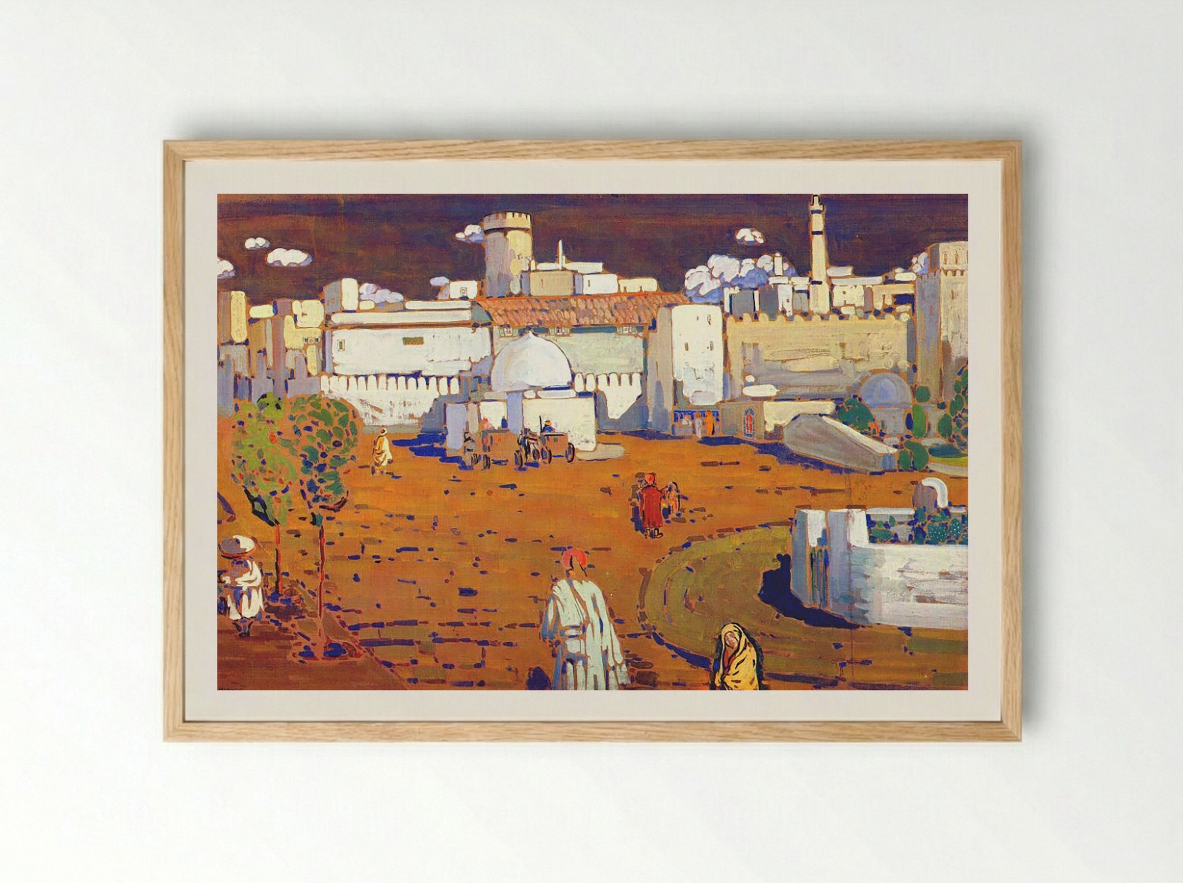 Untitled (Arab Town Scene) - Fine Art Print - Framed Print Wood