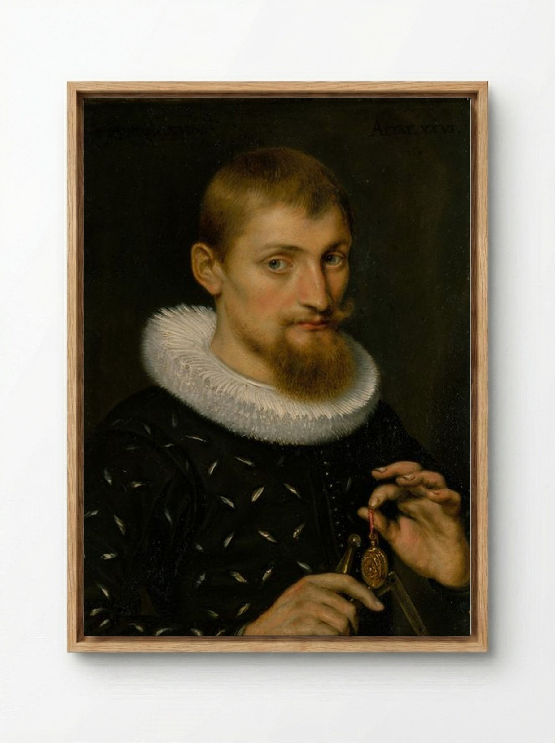 Portrait of a Man, Possibly an Architect or Geographer - Peter Paul Rubens - Framed Canvas Wood