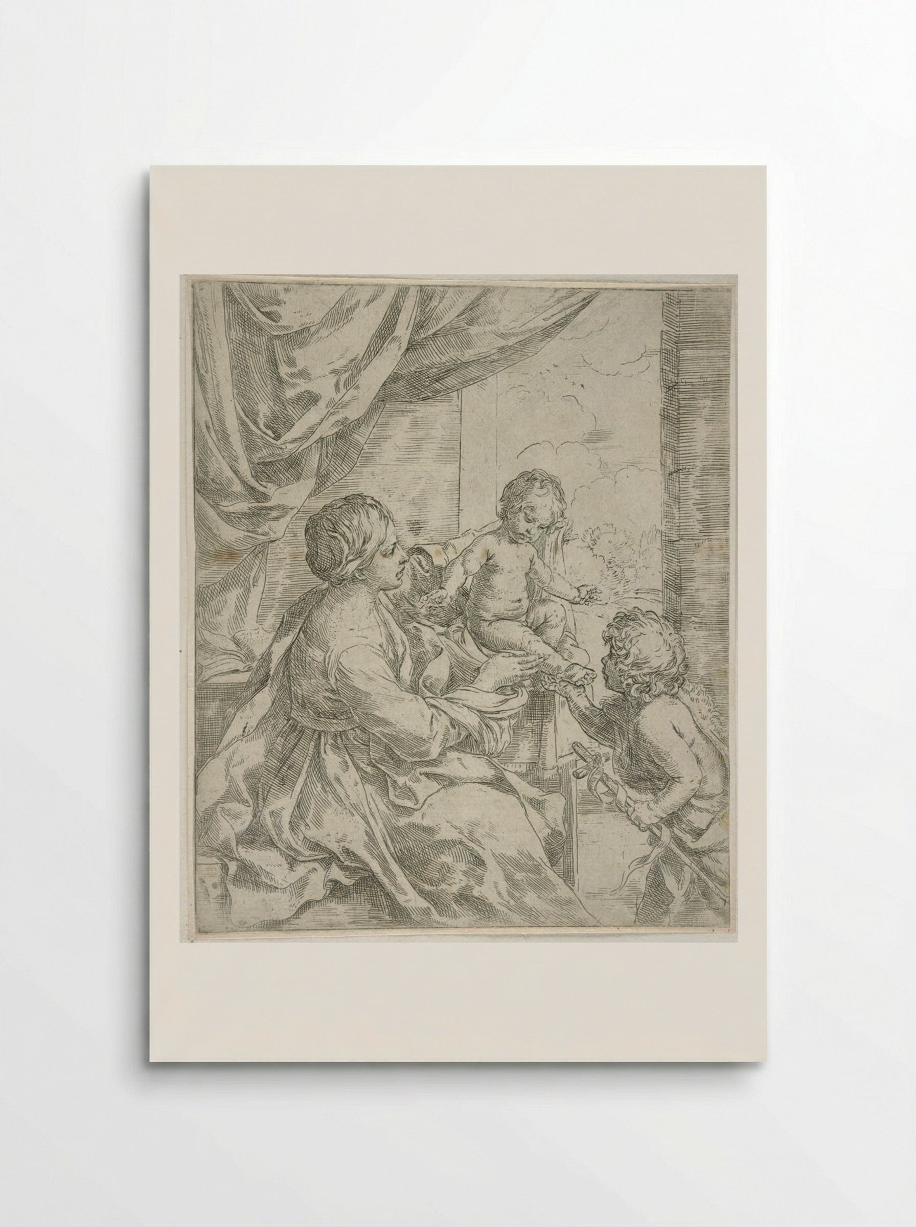 Madonna and Child at a Table with Saint John the Baptist - Guido Reni - Poster