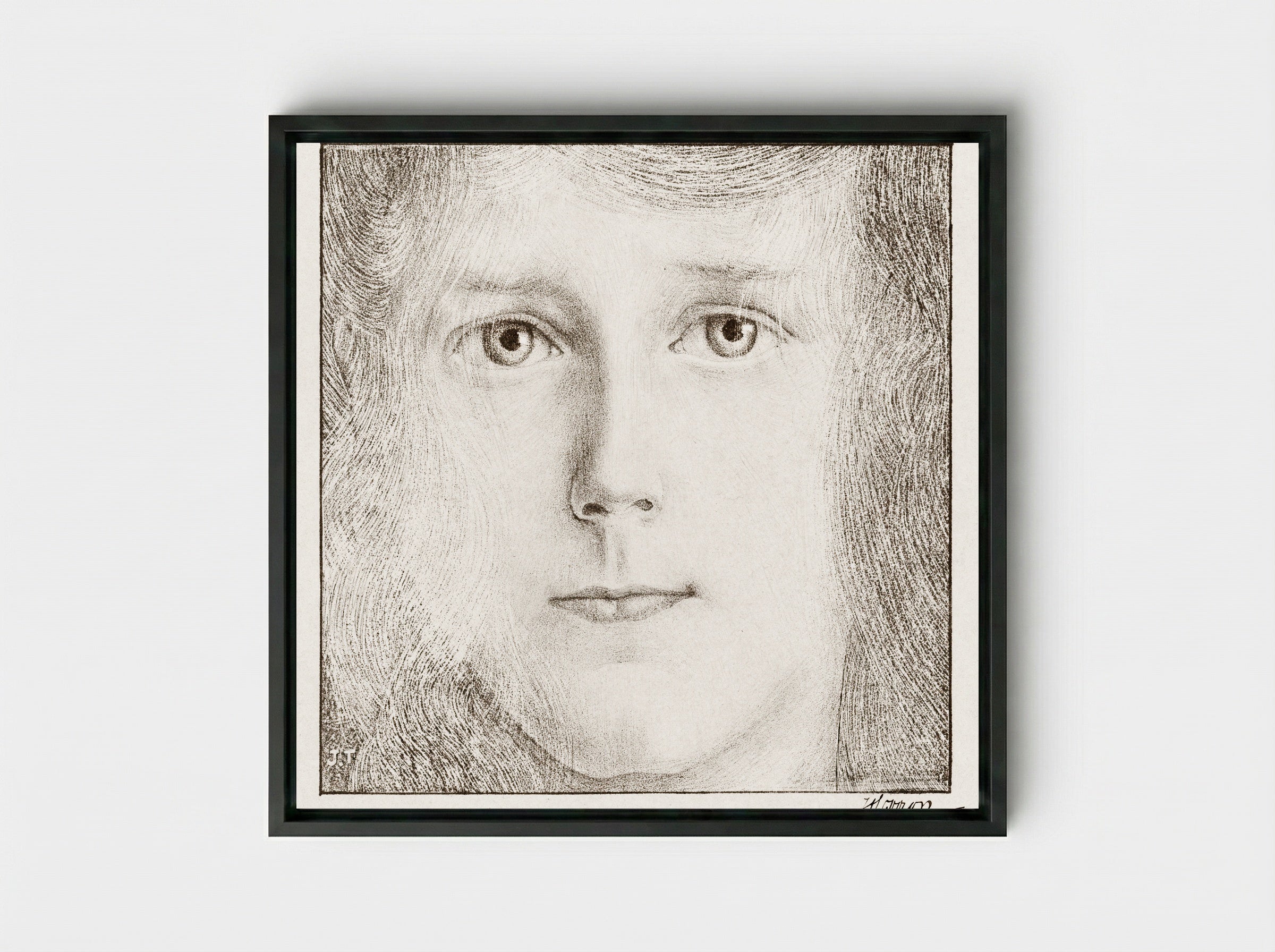 Portrait of Willy Timmerman - Jan Toorop - Framed Canvas Black