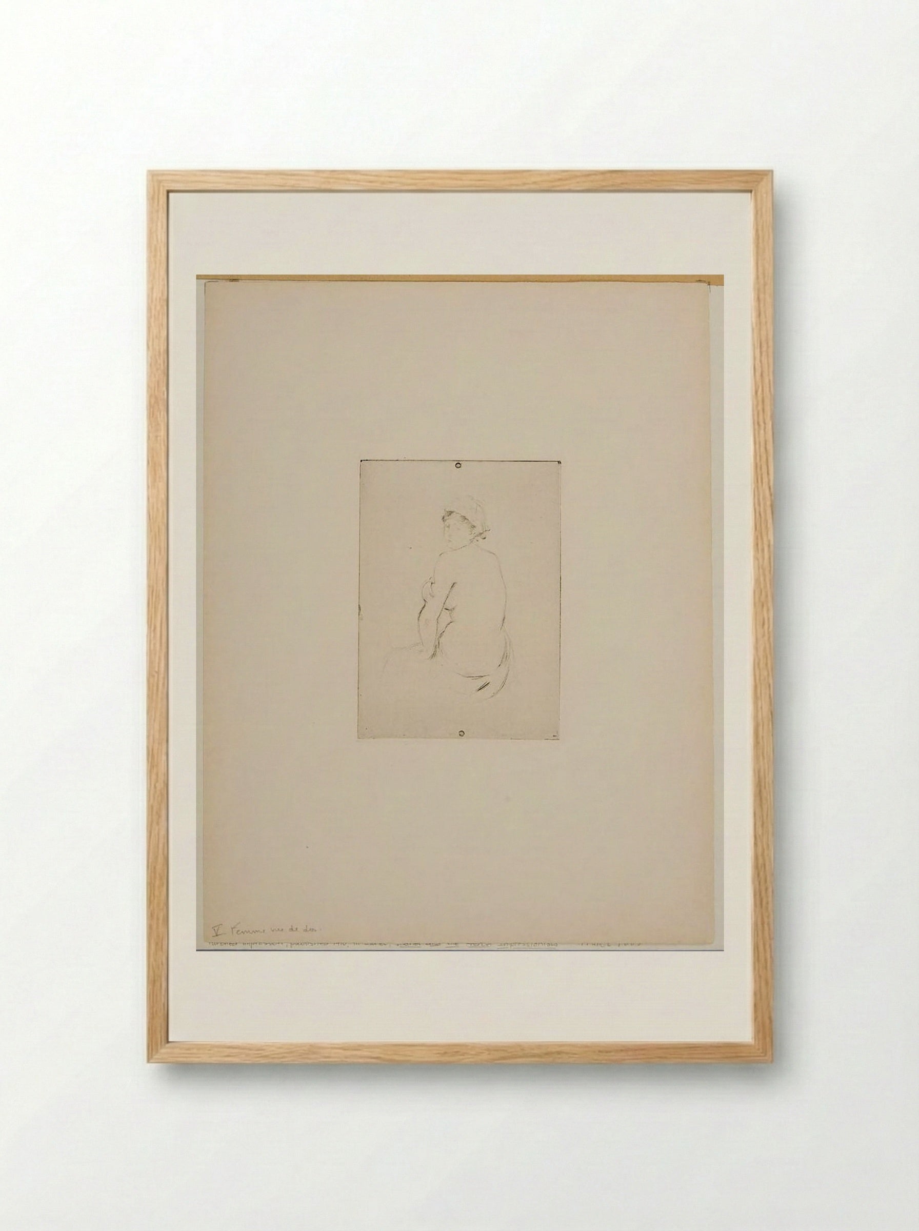 Nude Woman from the Rear - Berthe Morisot - Framed Print Wood