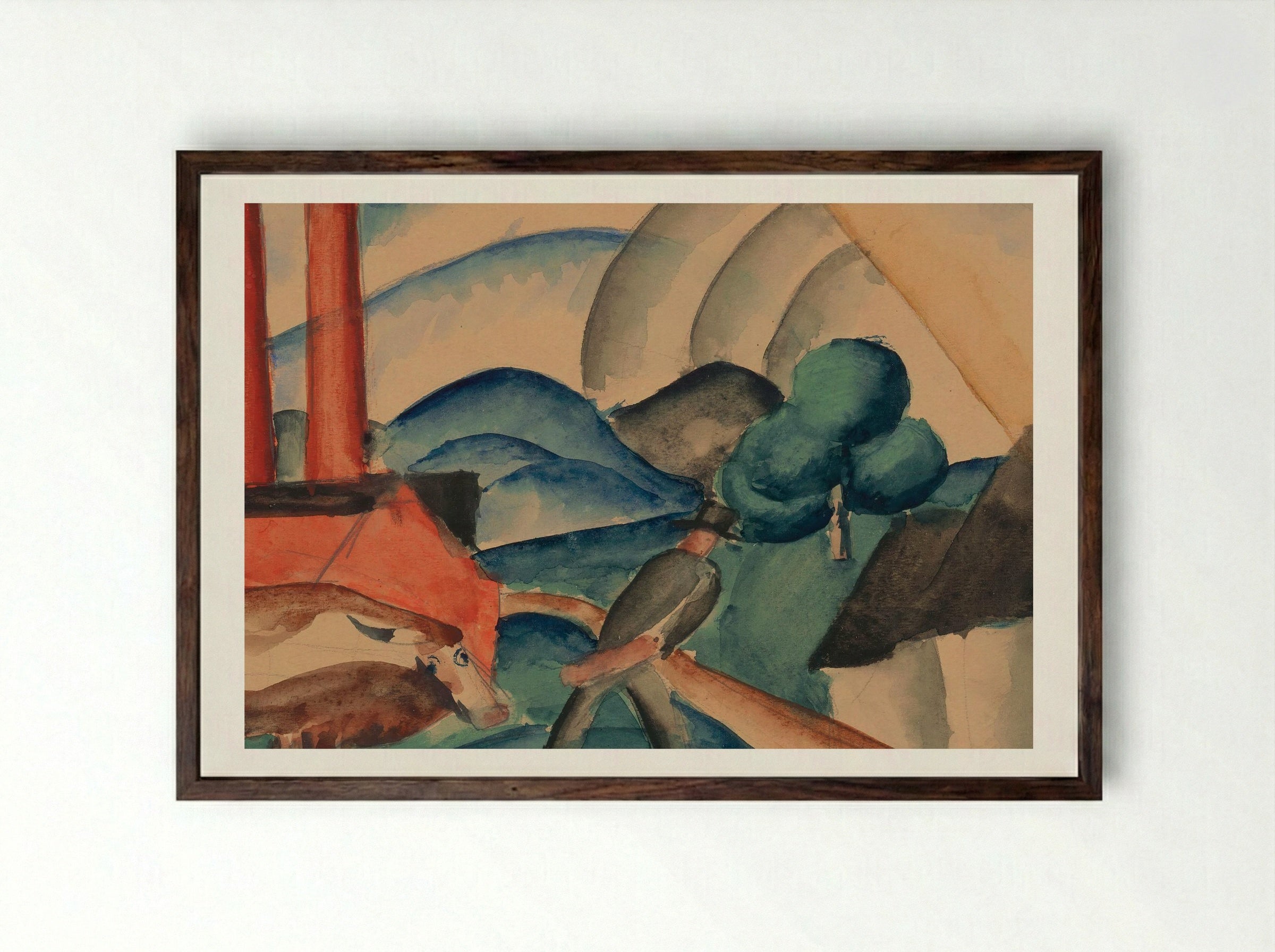 From Pasture - Schiller Geyser - Framed Print Dark Wood