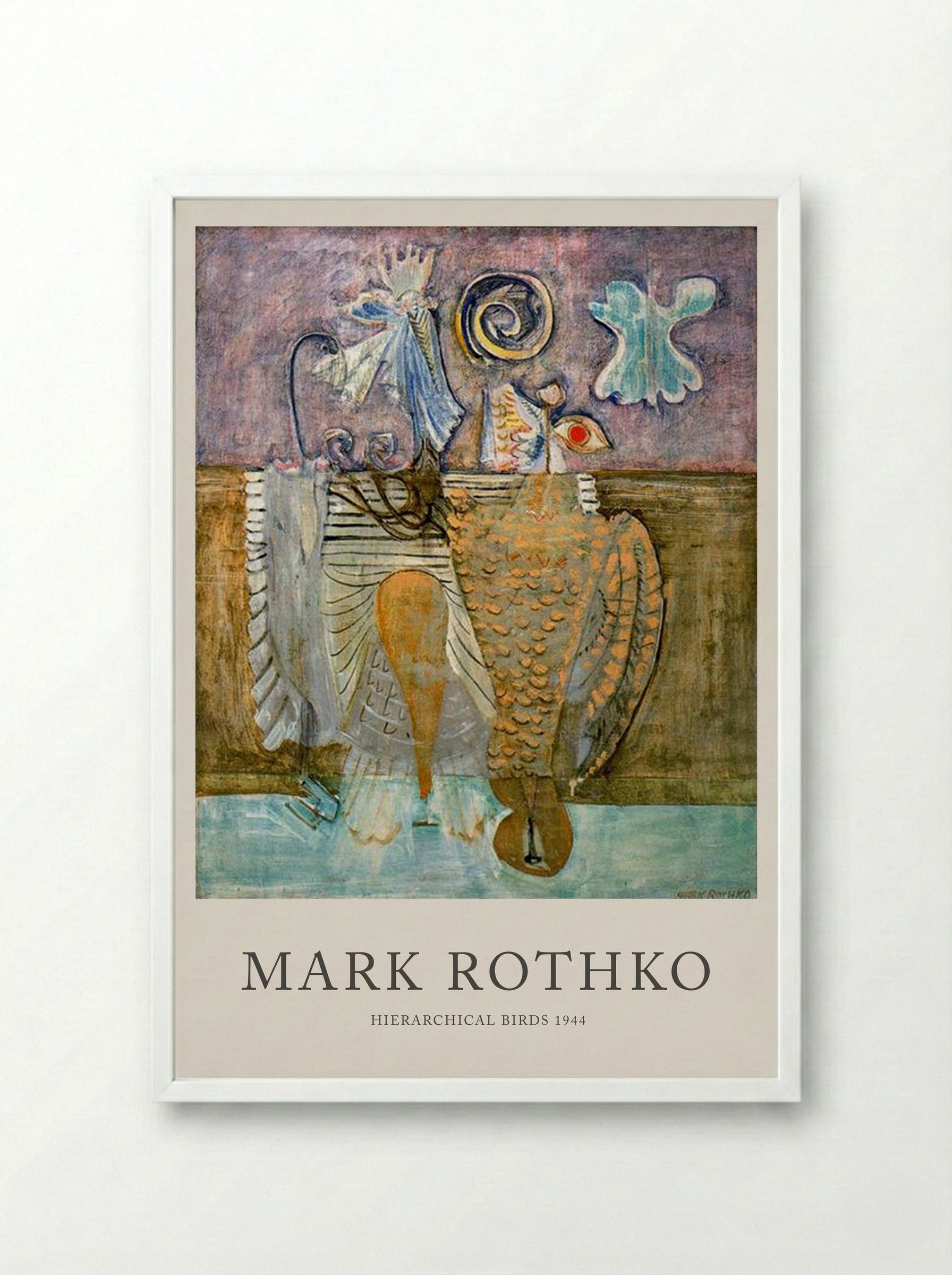 Hierarchical Birds - Mark Rothko - Framed Print White