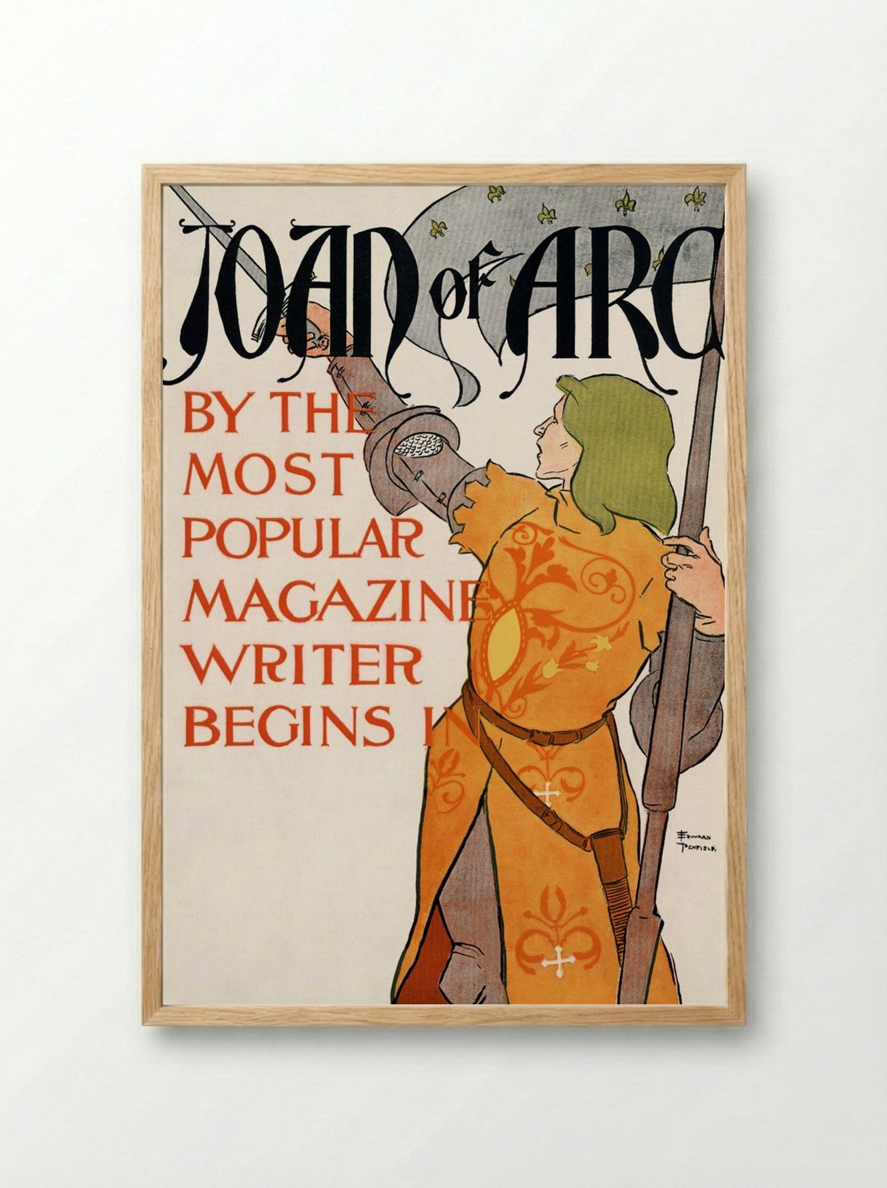 Joan of Arc - Edward Penfield - Framed Print Wood