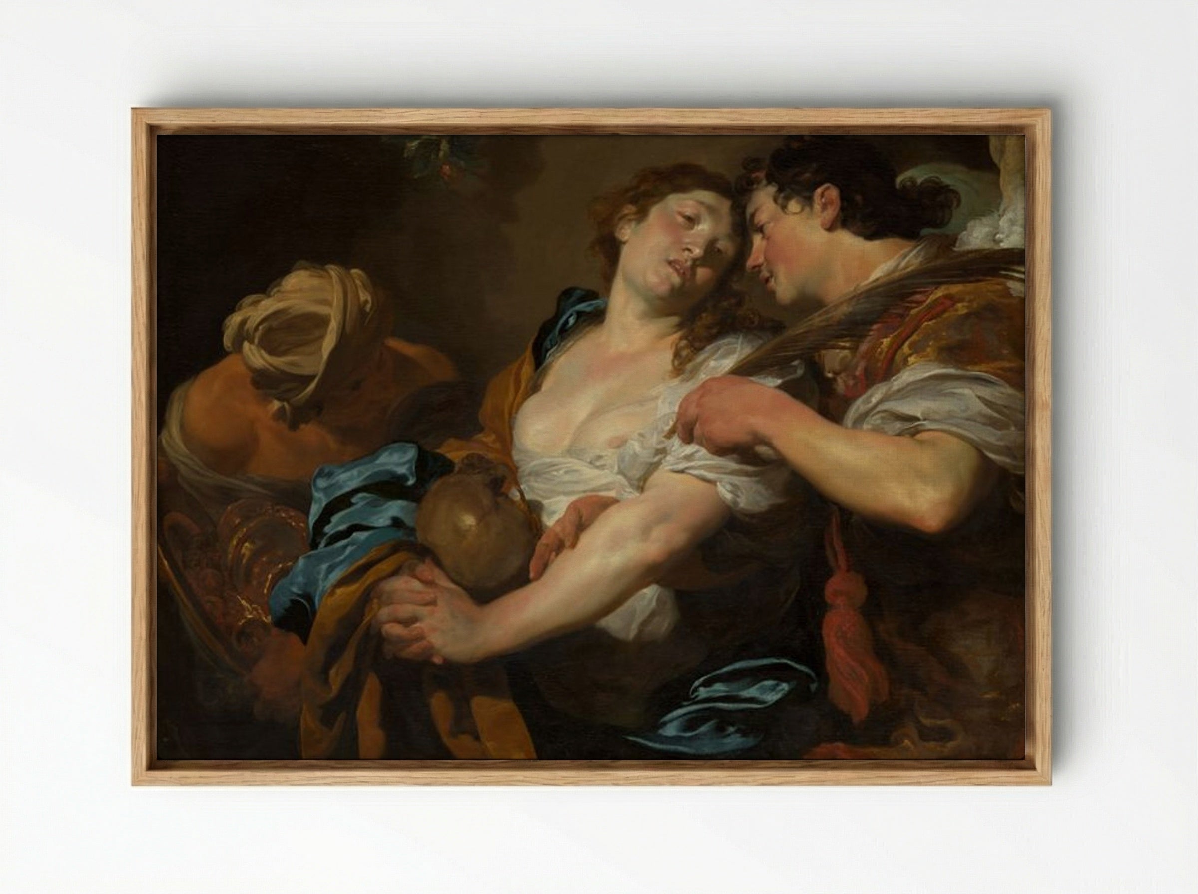 The Temptation of Saint Mary Magdalen - Johann Liss - Framed Canvas Wood