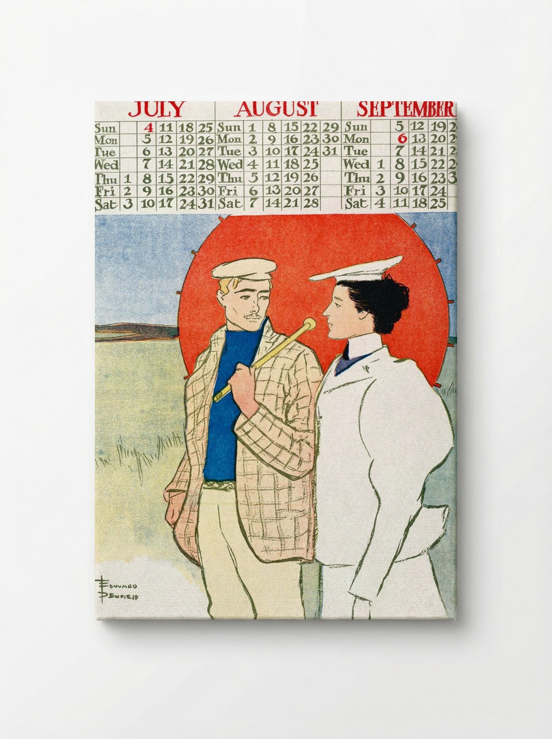 July, August, September - Vintage Calendar - Edward Penfield - Canvas