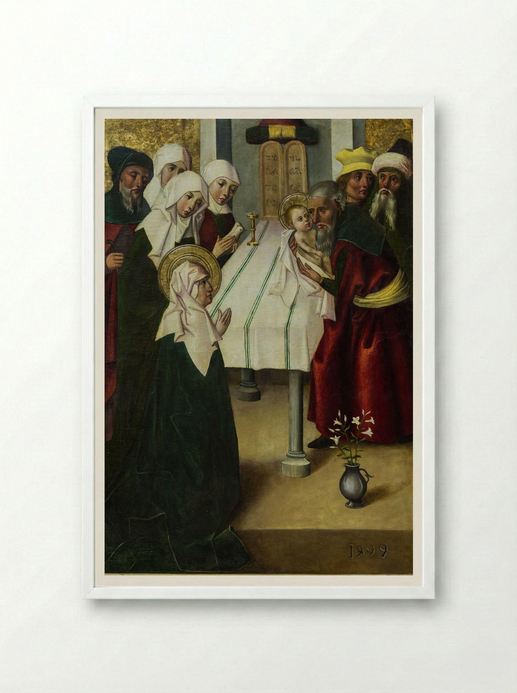 Presentation at the Temple - Meister von Seitenstetten - Framed Print White