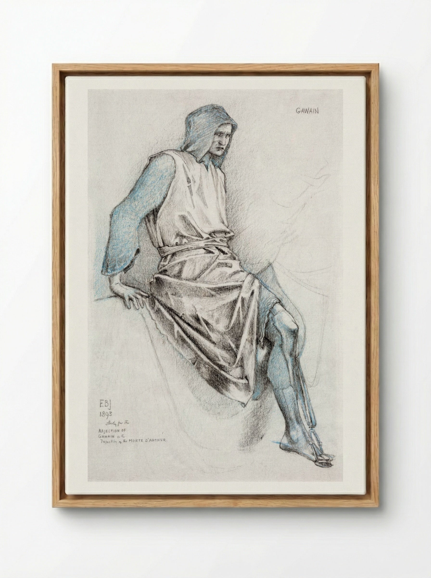 Study for 'The Failure of Gawaine' - Edward Burne-Jones - Framed Canvas Wood