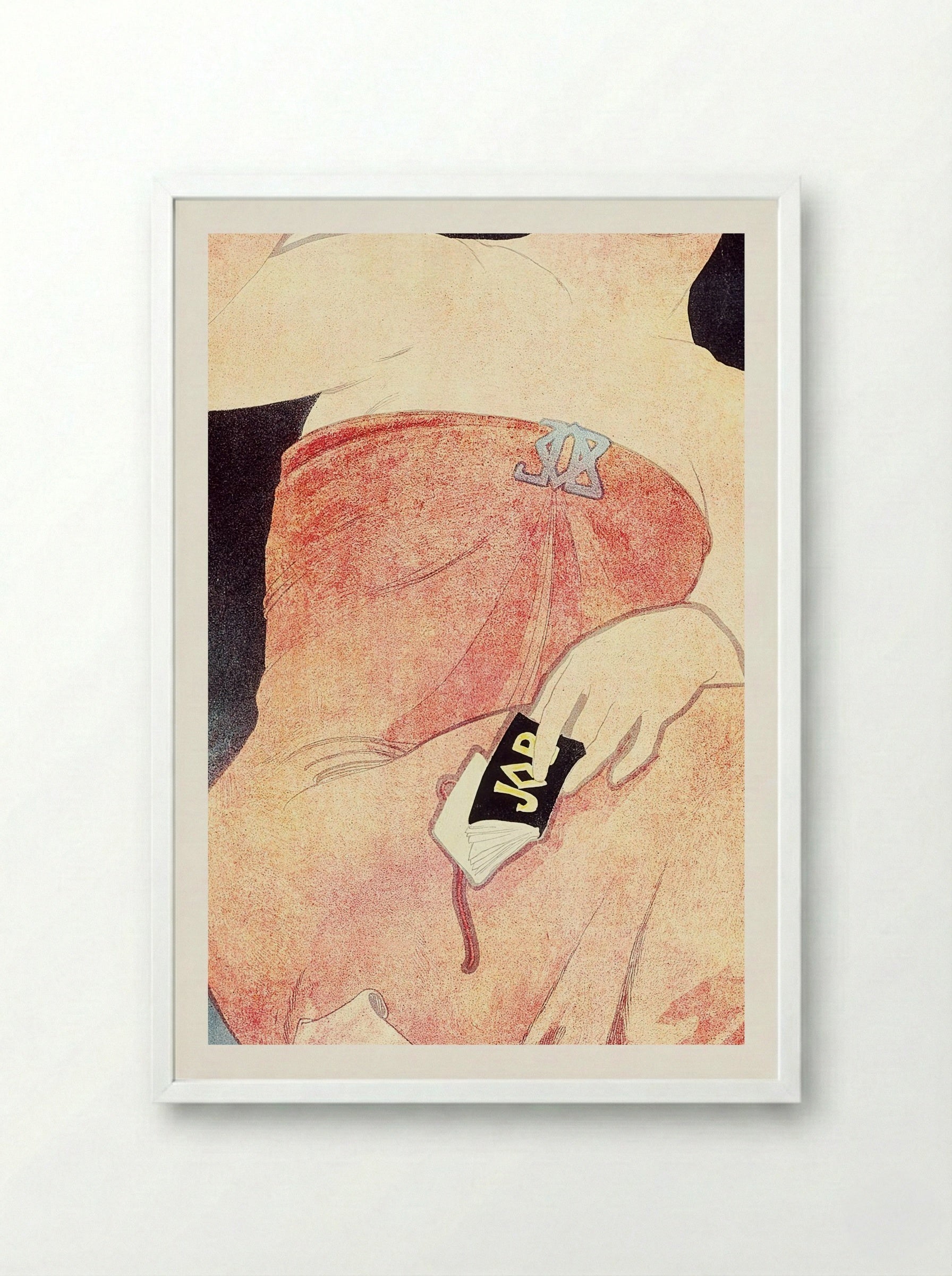 JOB (Woman Smoking) - Alphonse Mucha - Framed Print White
