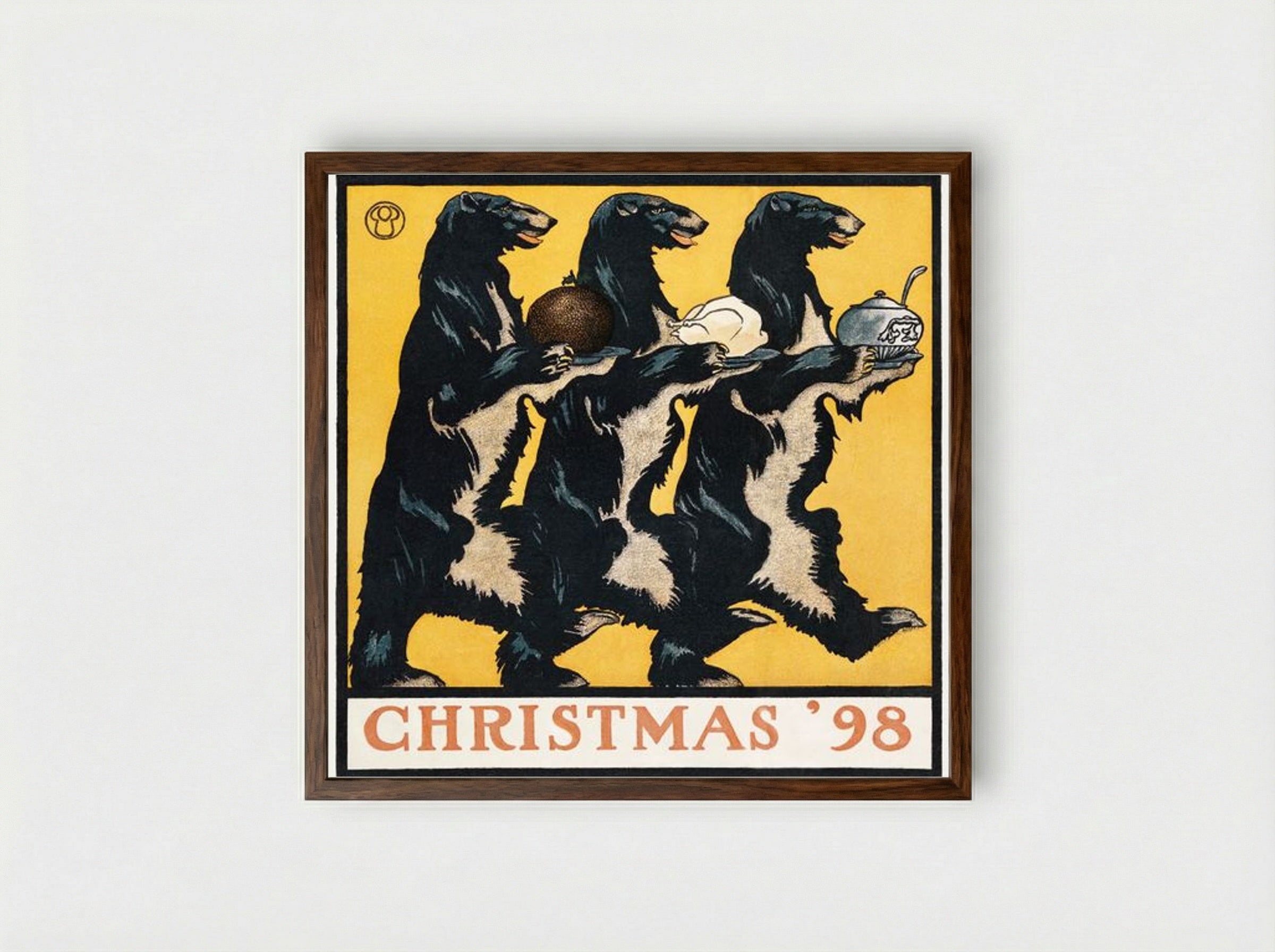 Vintage Christmas '98 - Edward Penfield - Framed Print Dark Wood