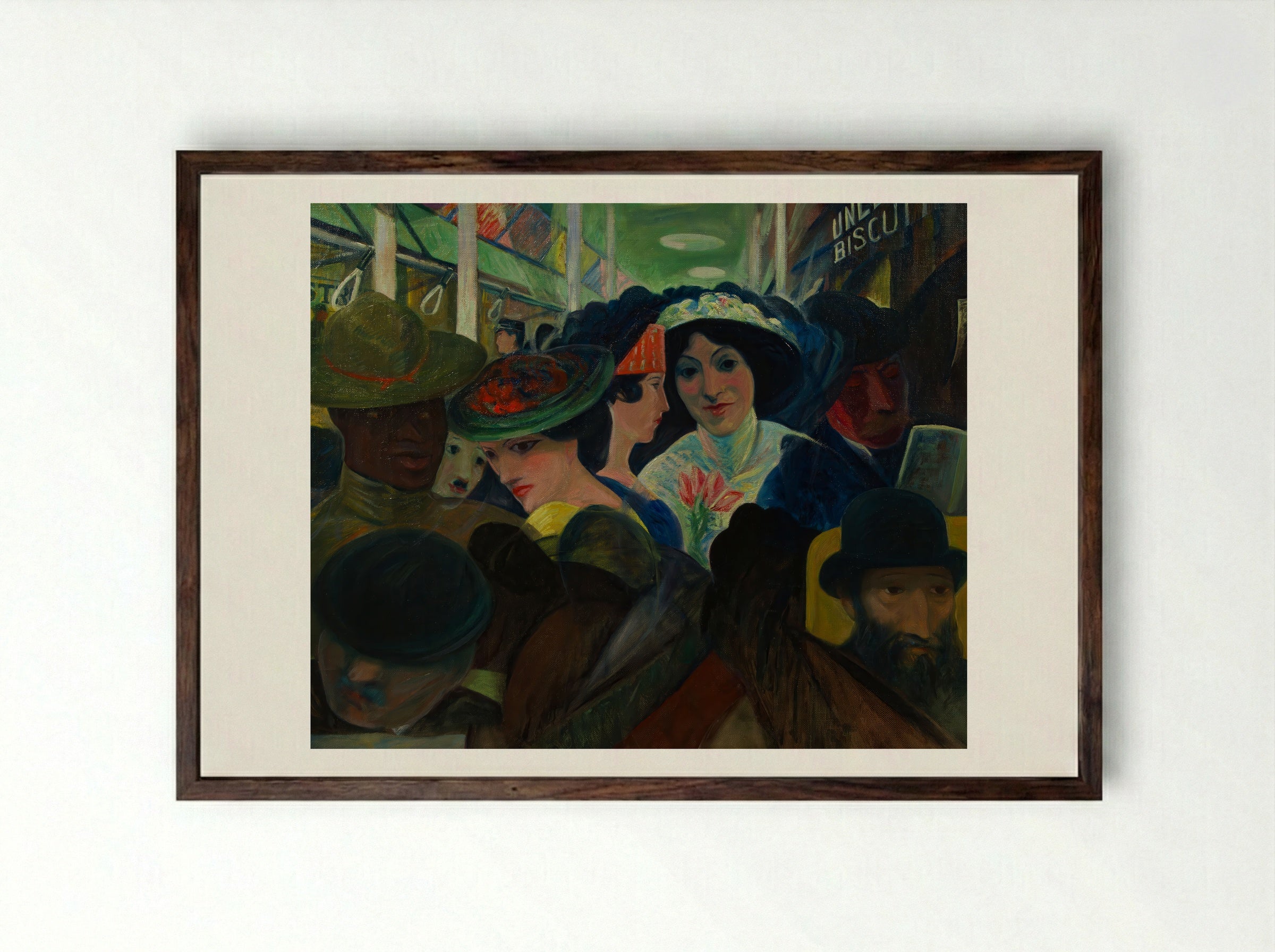 The Subway - Max Weber - Framed Print Dark Wood