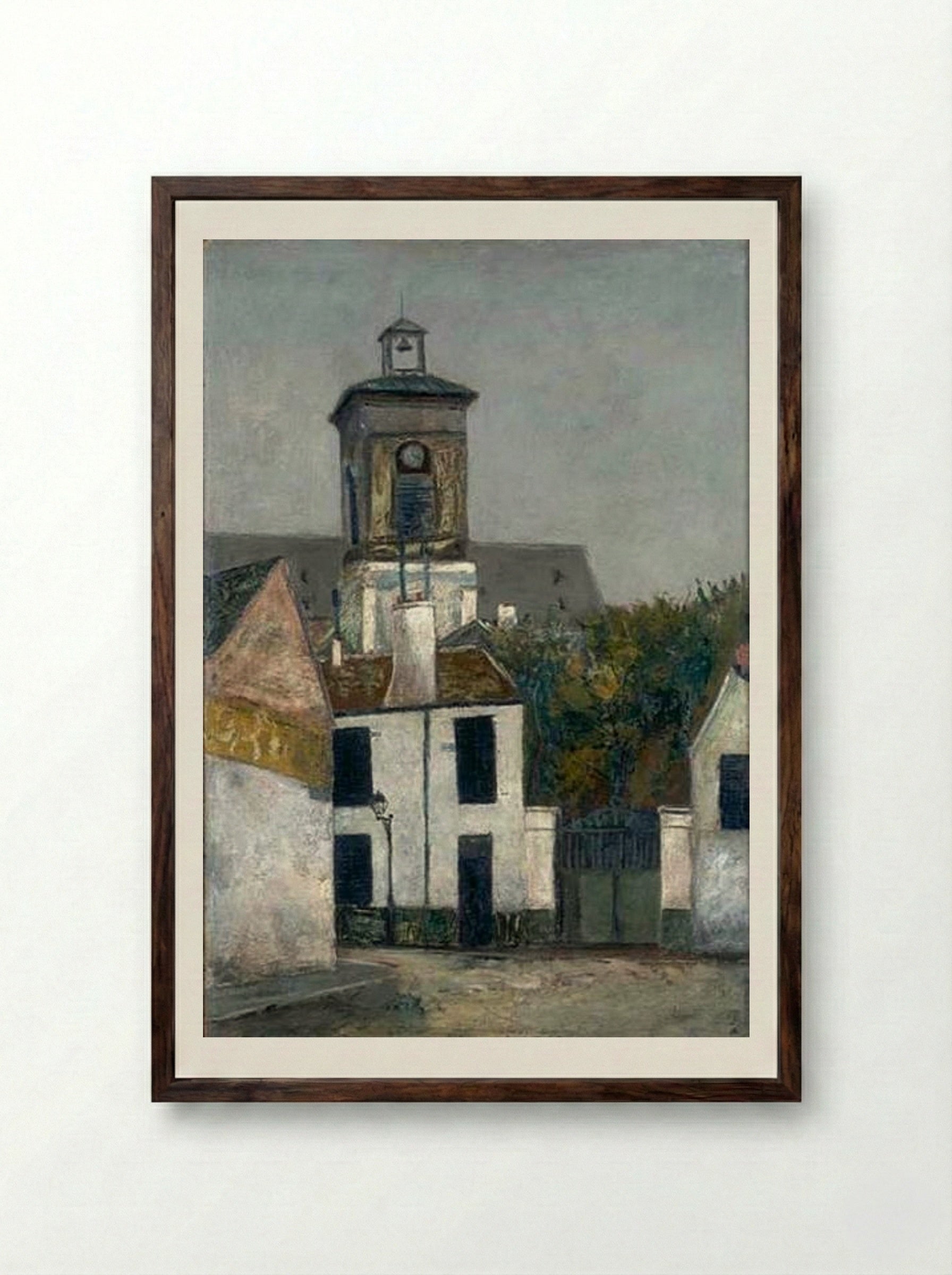 Church of Saint-Marguerite in Paris - Maurice Utrillo - Framed Print Dark Wood
