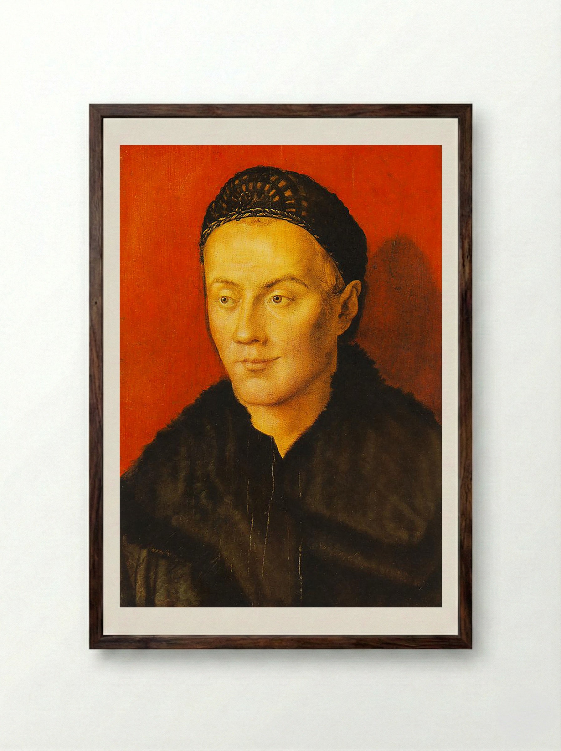 Portrait of a Man - Hans Holbein the Younger - Framed Print Dark Wood