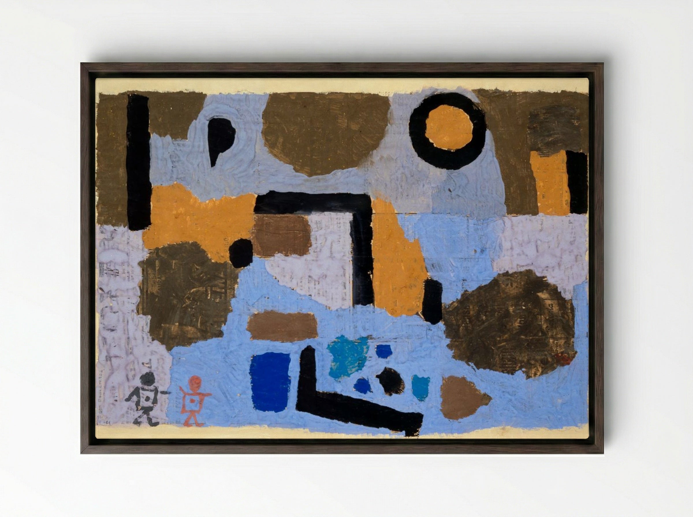 With the Two Lost Ones - Paul Klee - Framed Canvas Dark Wood